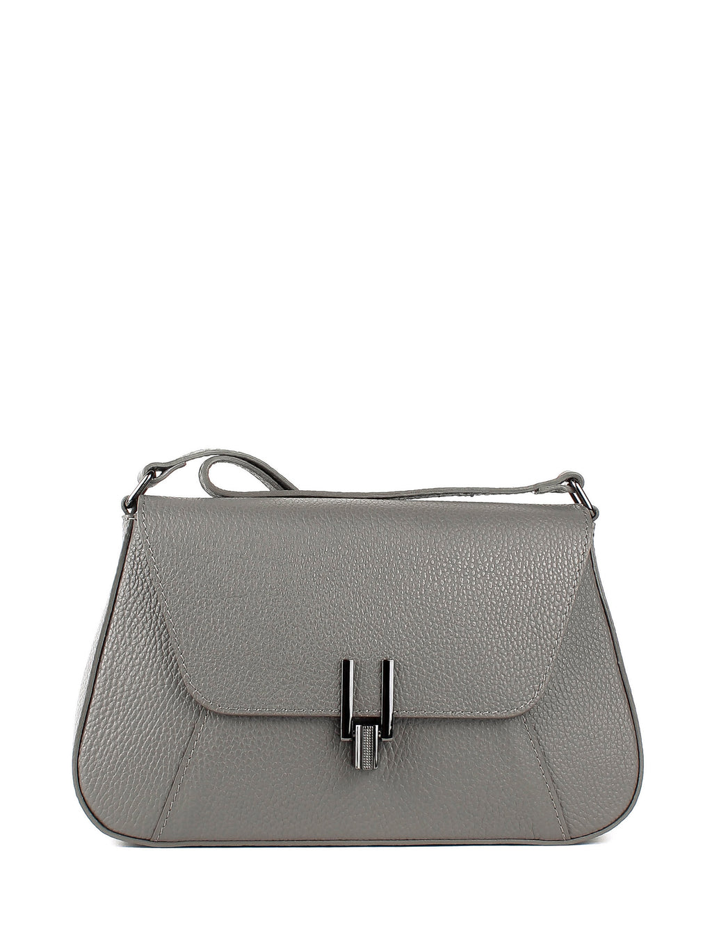 Bandolera de piel italiana Gris, Beige 4892-98-32