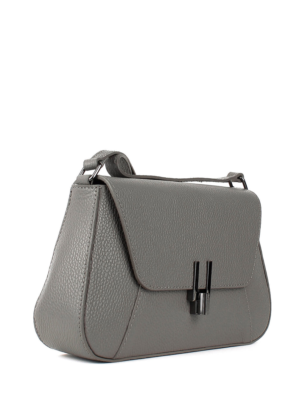 Bandolera de piel italiana Gris, Beige 4892-98-32