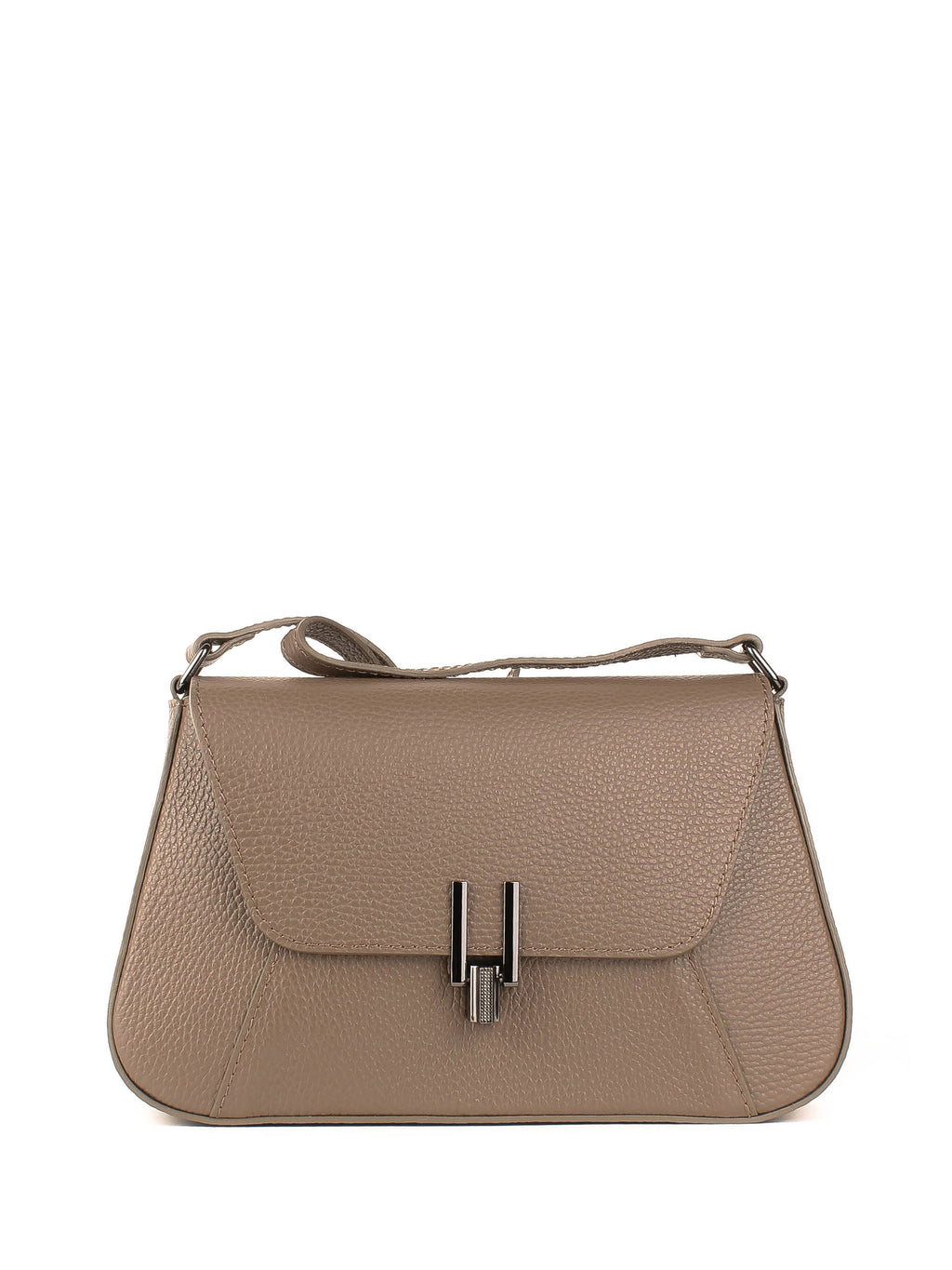 Bandolera de piel italiana Gris, Marrón 4892-104-32