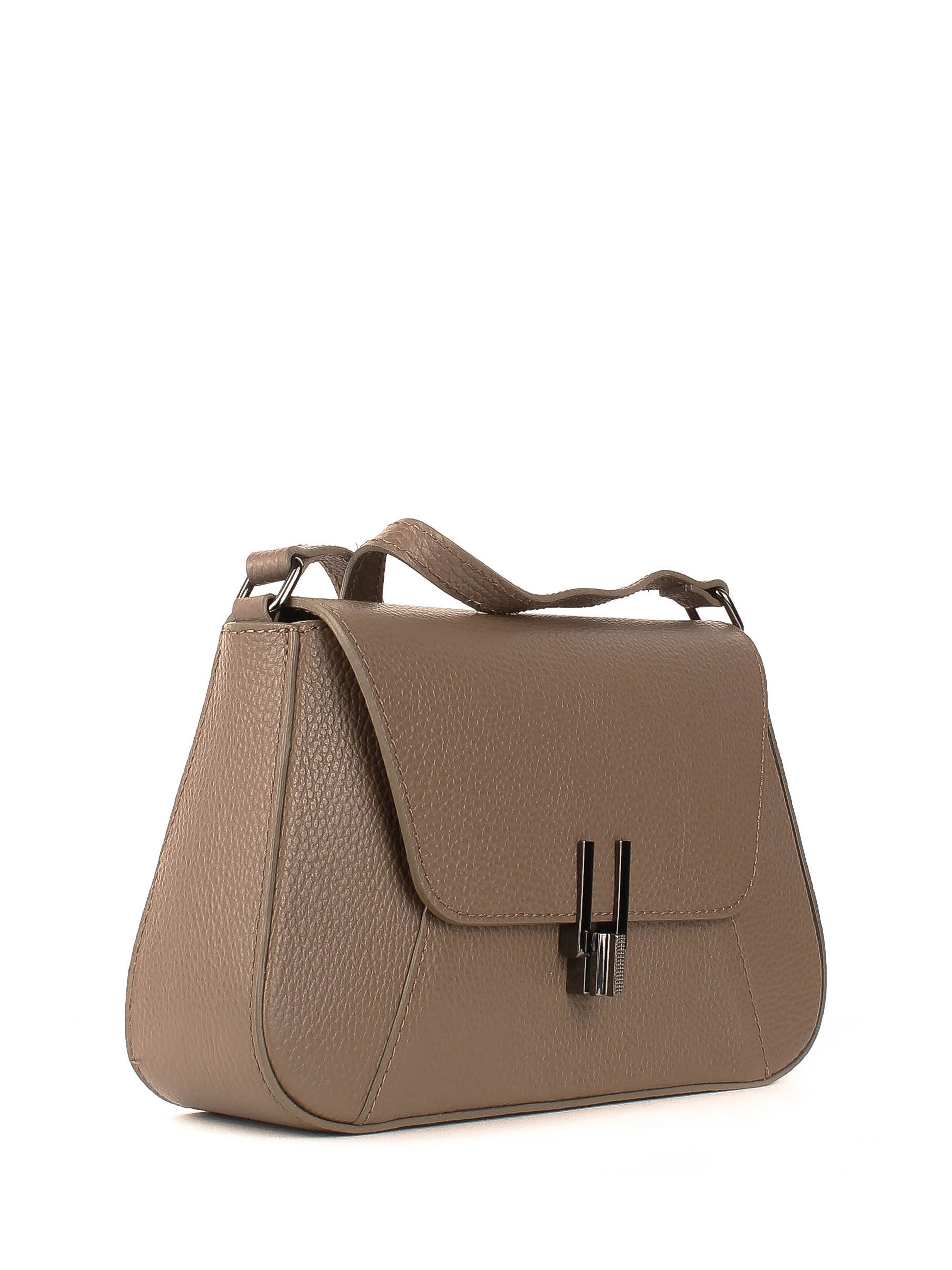 Bandolera de piel italiana Gris, Marrón 4892-104-32