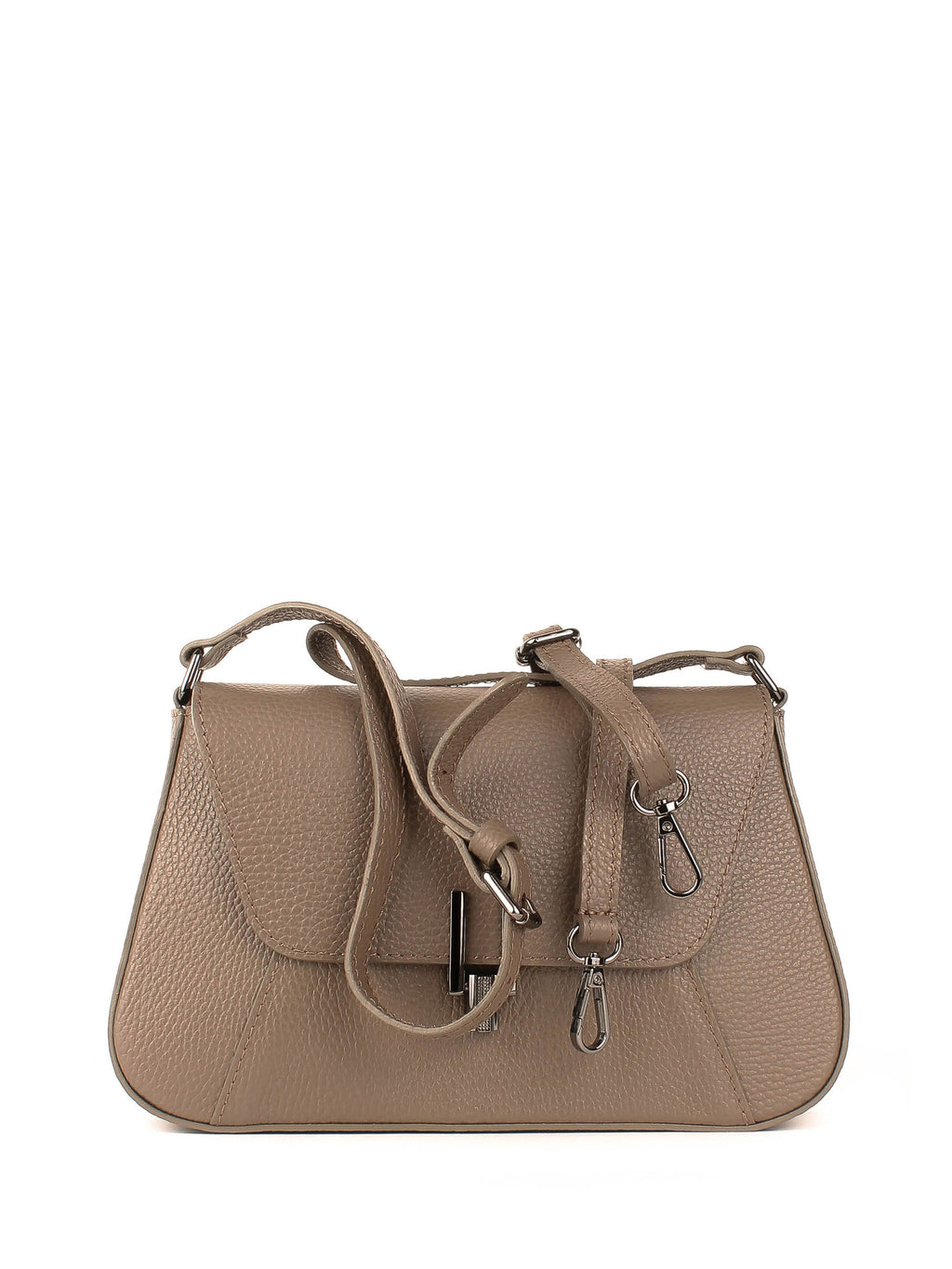 Bandolera de piel italiana Gris, Marrón 4892-104-32