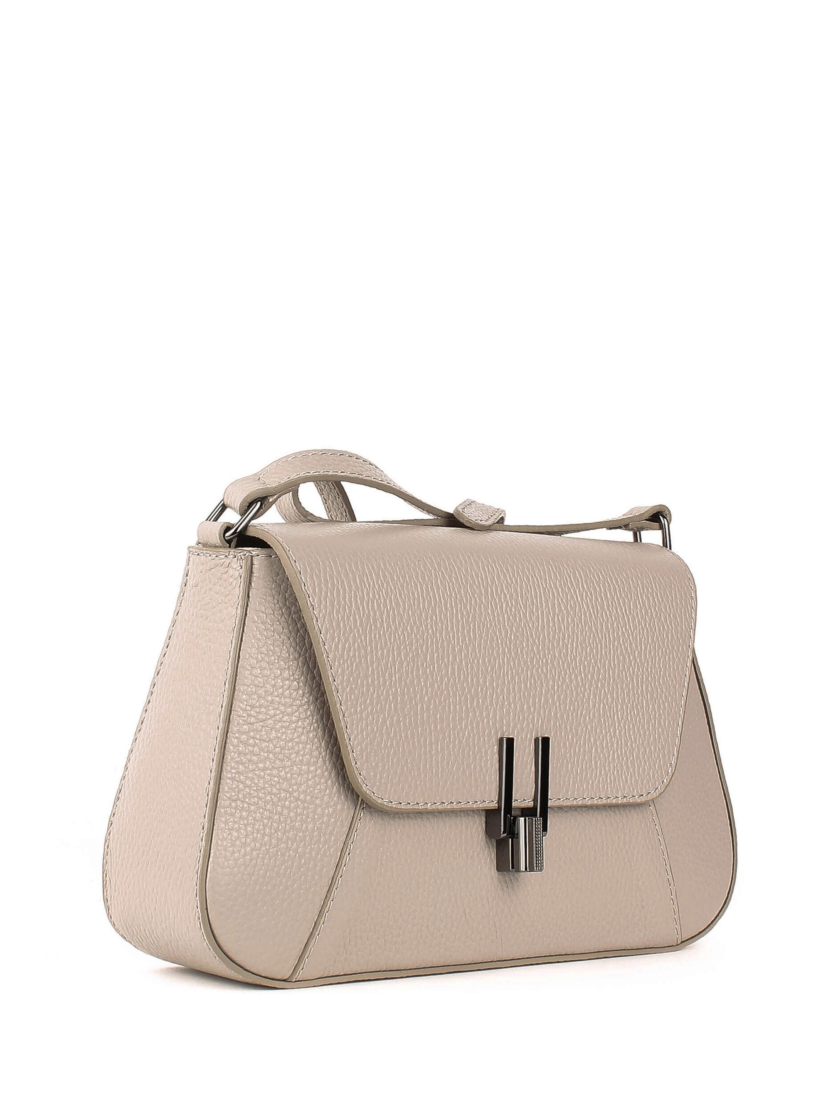 Bandolera de piel italiana Beige 4892-11-32