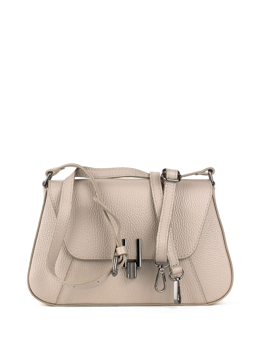 Bandolera de piel italiana Beige 4892-11-32