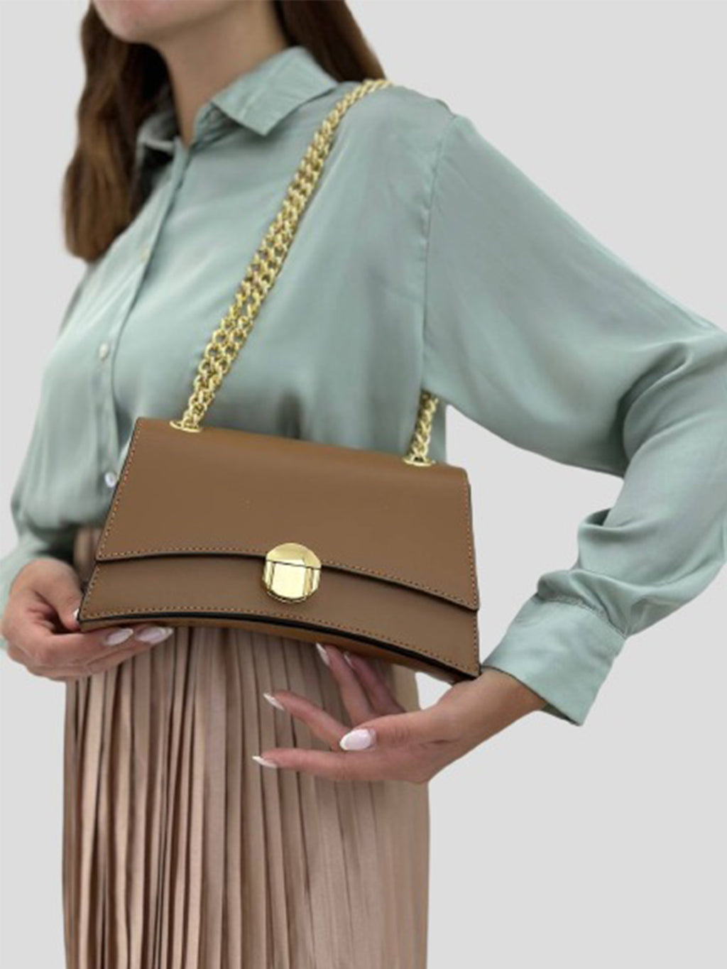 Bandolera de piel italiana Rojo 4230-45-31