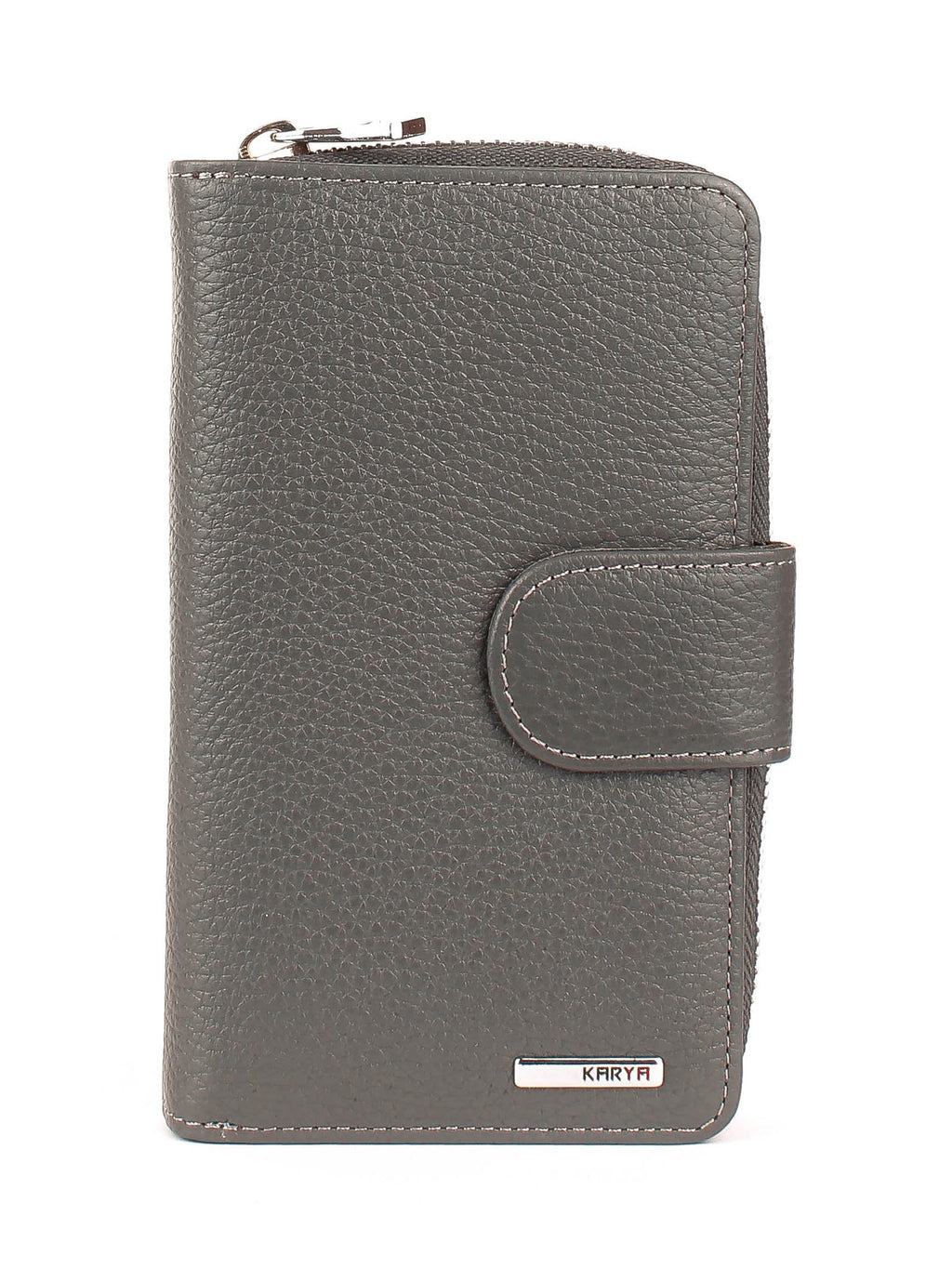 Cartera de piel italiana Gris 2009-081