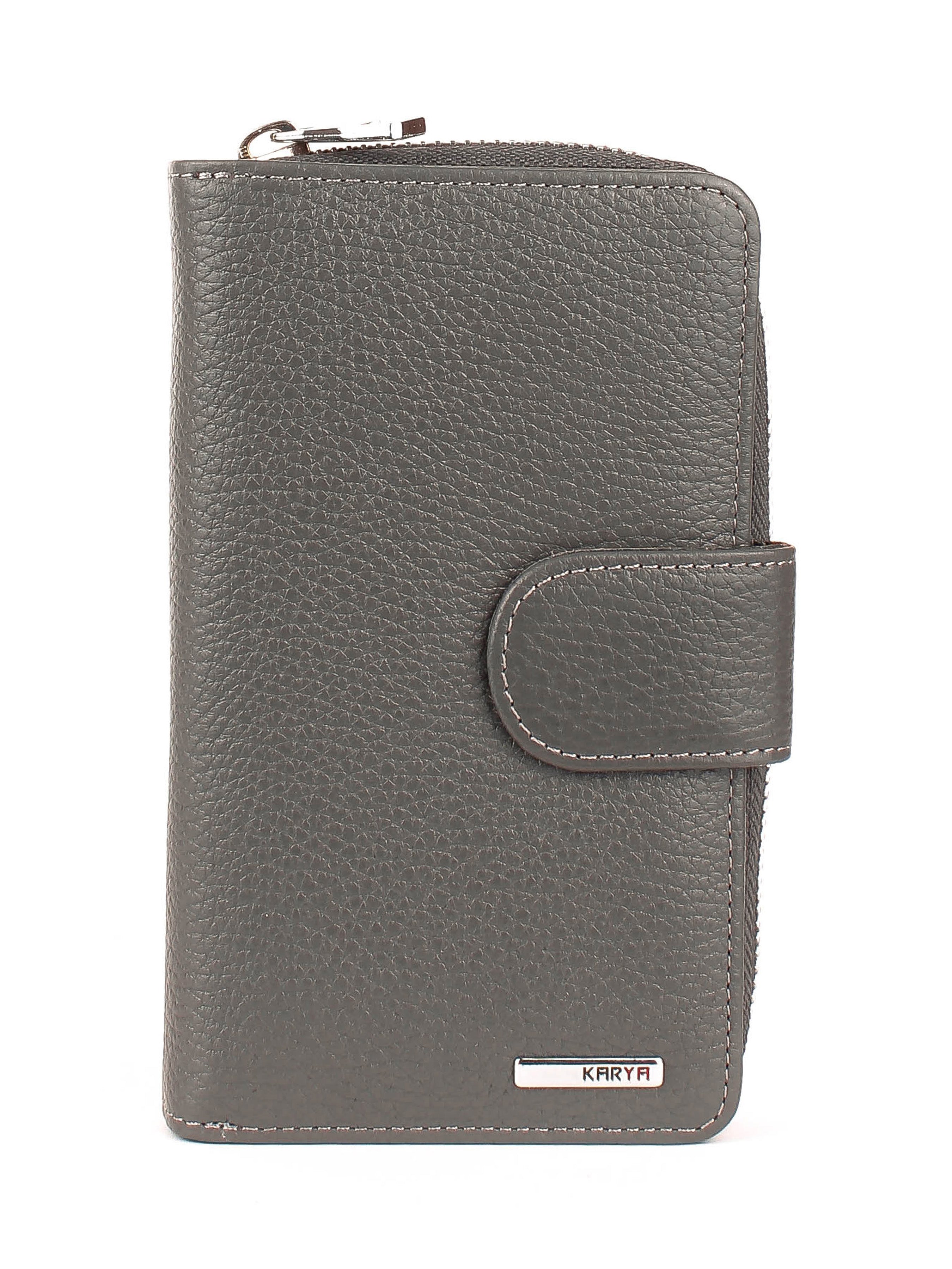 Cartera de piel italiana Gris 2009-081