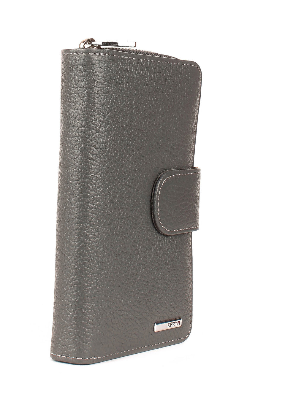 Cartera de piel italiana Gris 2009-081