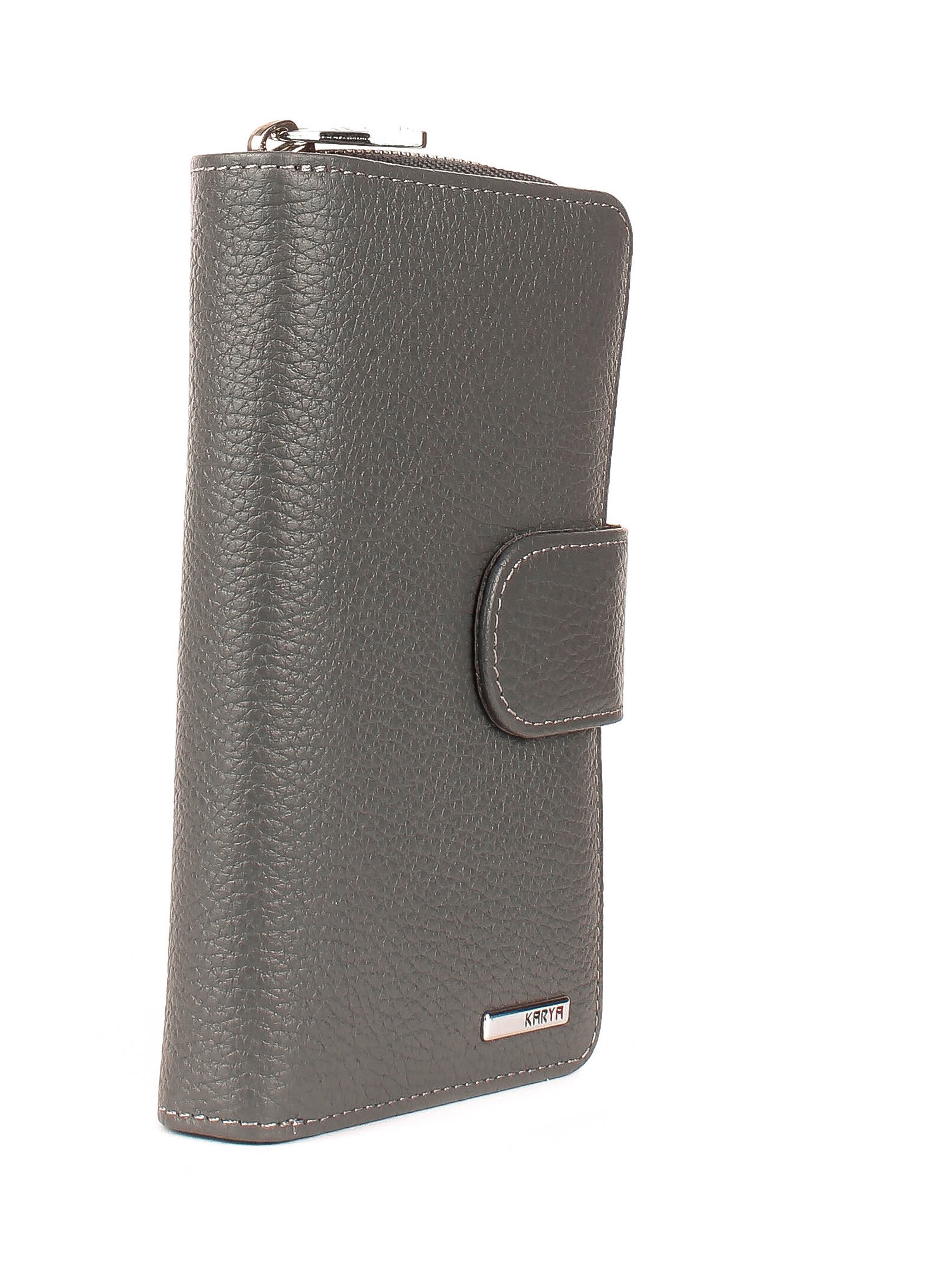 Cartera de piel italiana Gris 2009-081