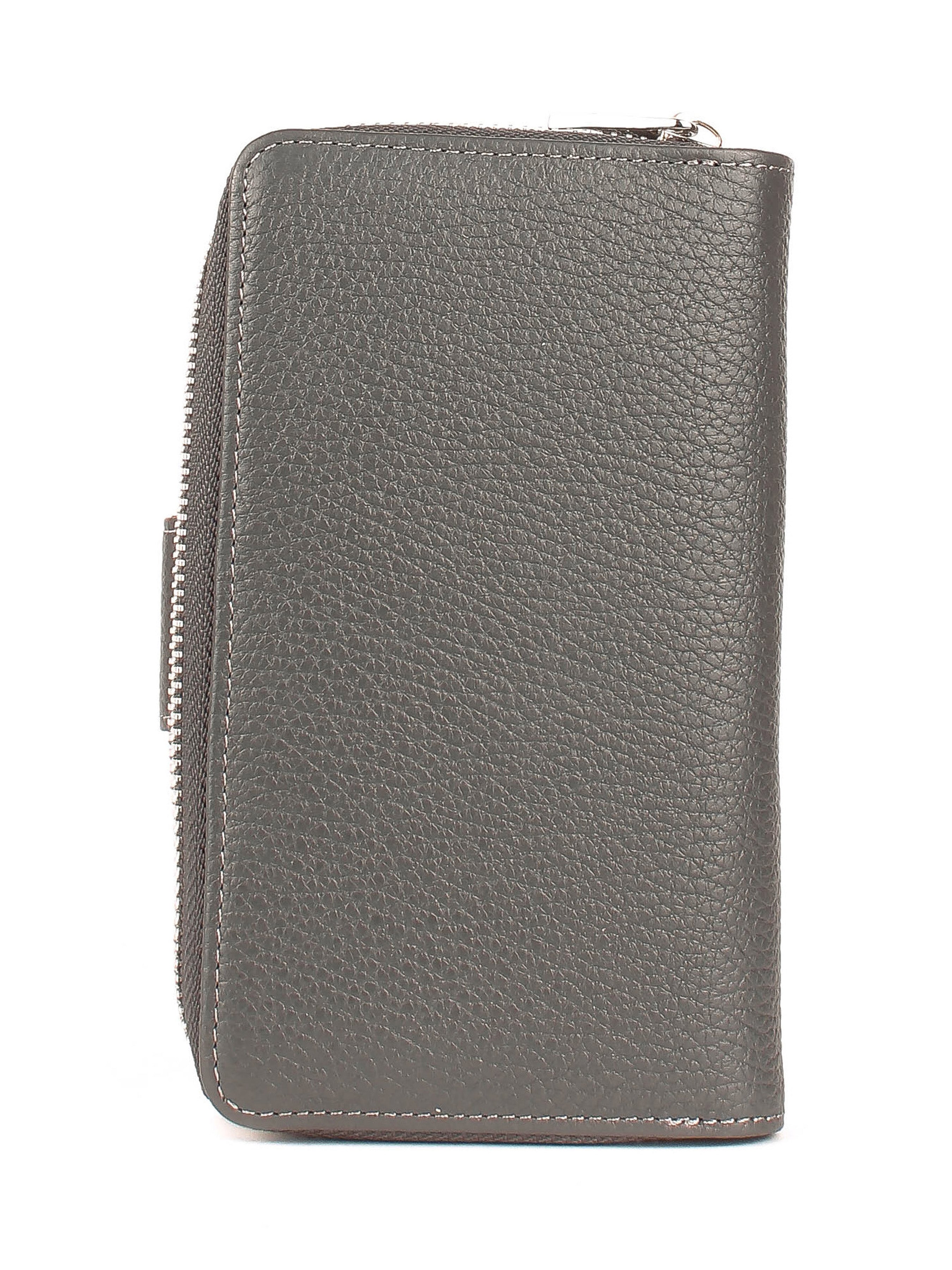 Cartera de piel italiana Gris 2009-081