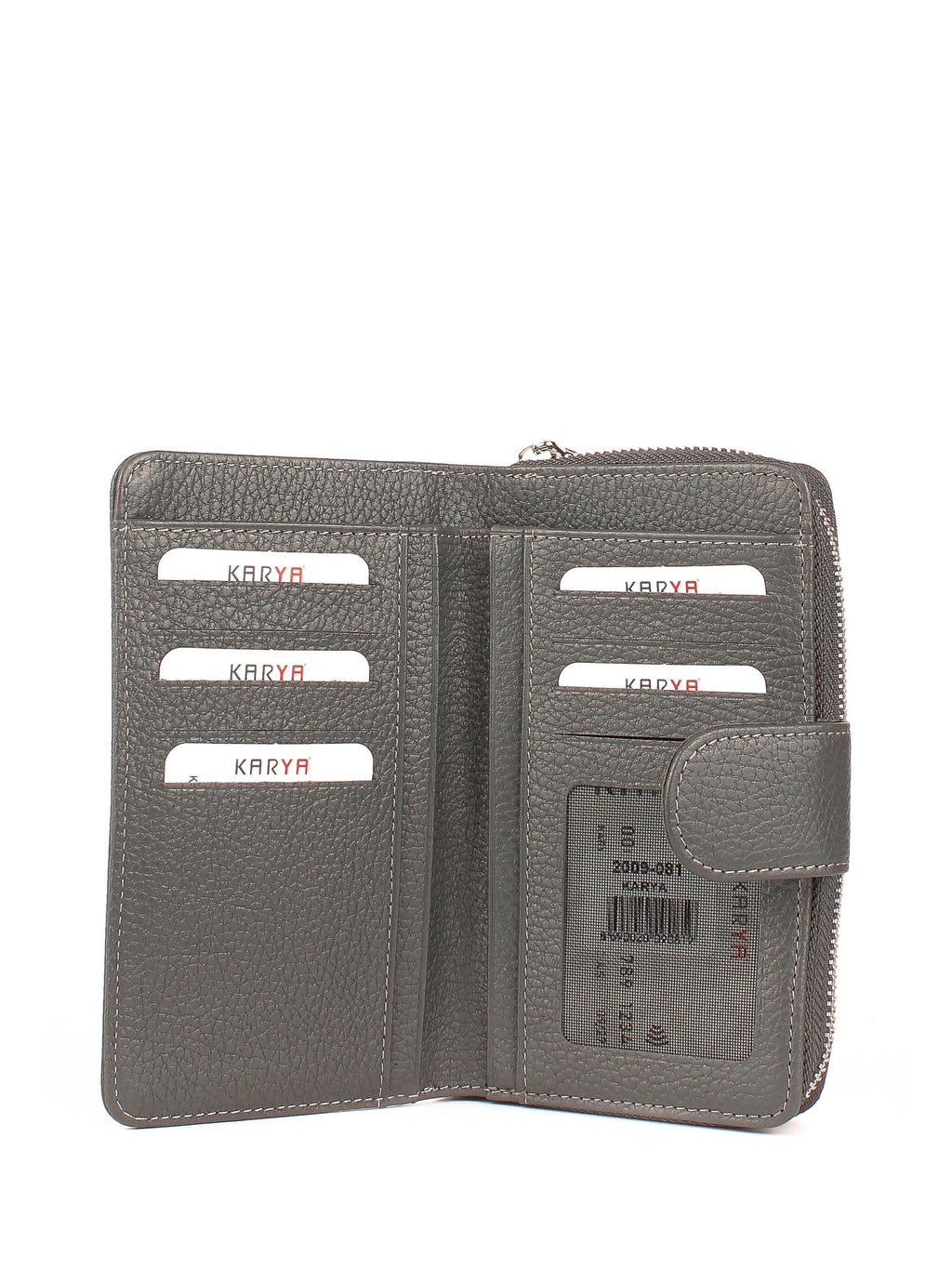 Cartera de piel italiana Gris 2009-081