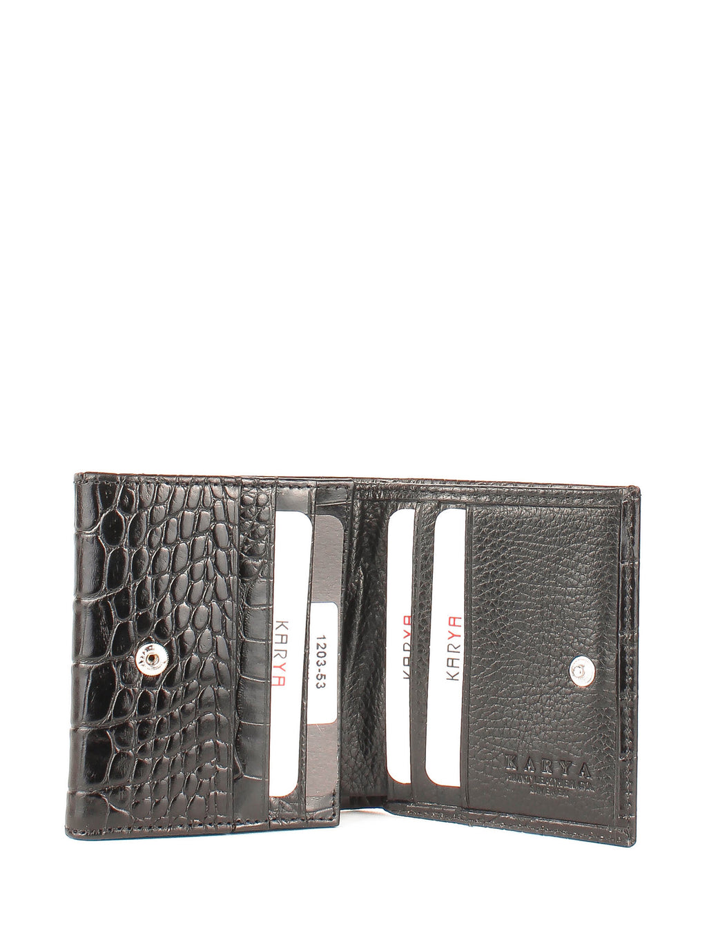 Cartera de piel italiana Negro 1203-53