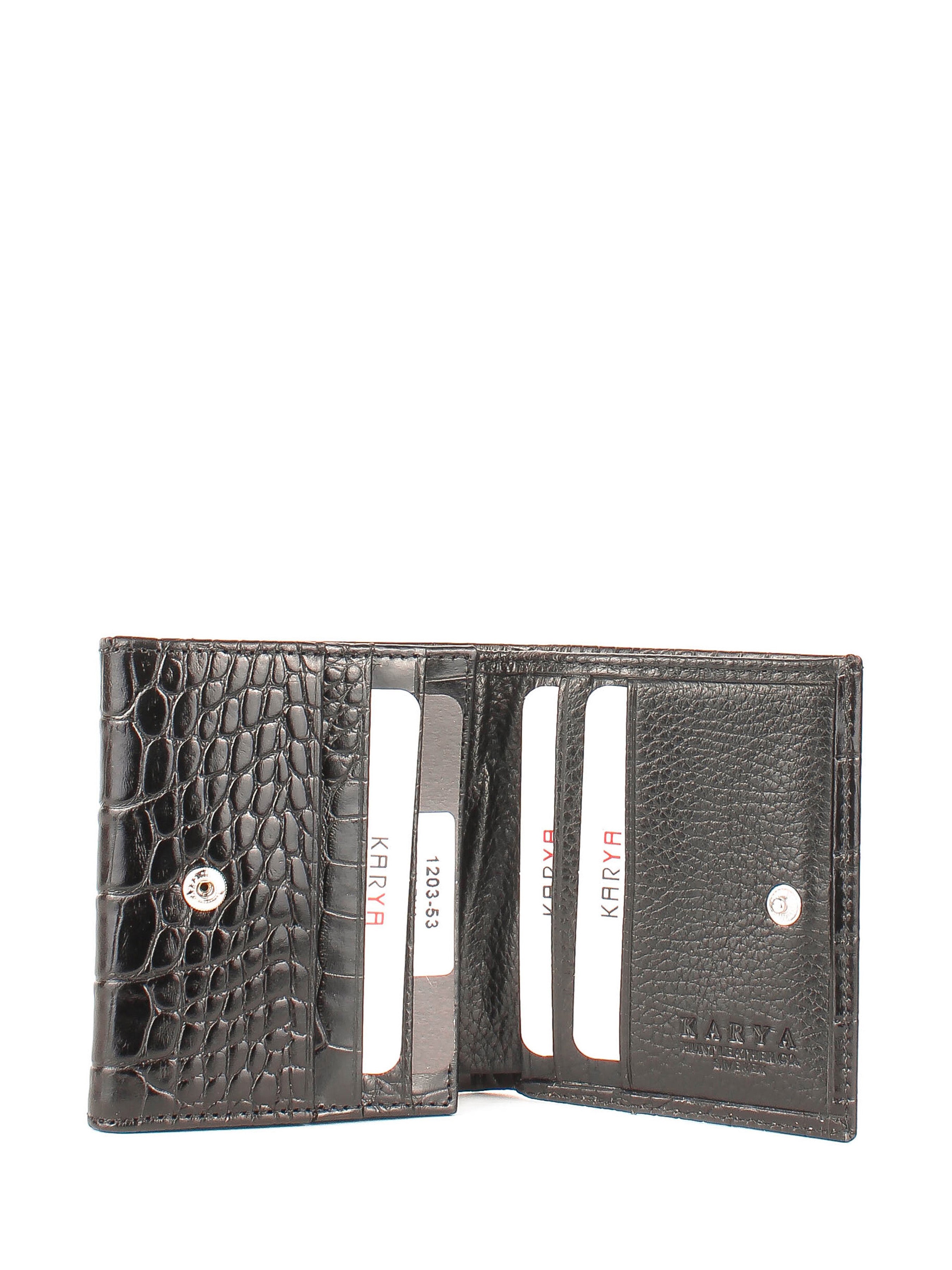 Cartera de piel italiana Negro 1203-53