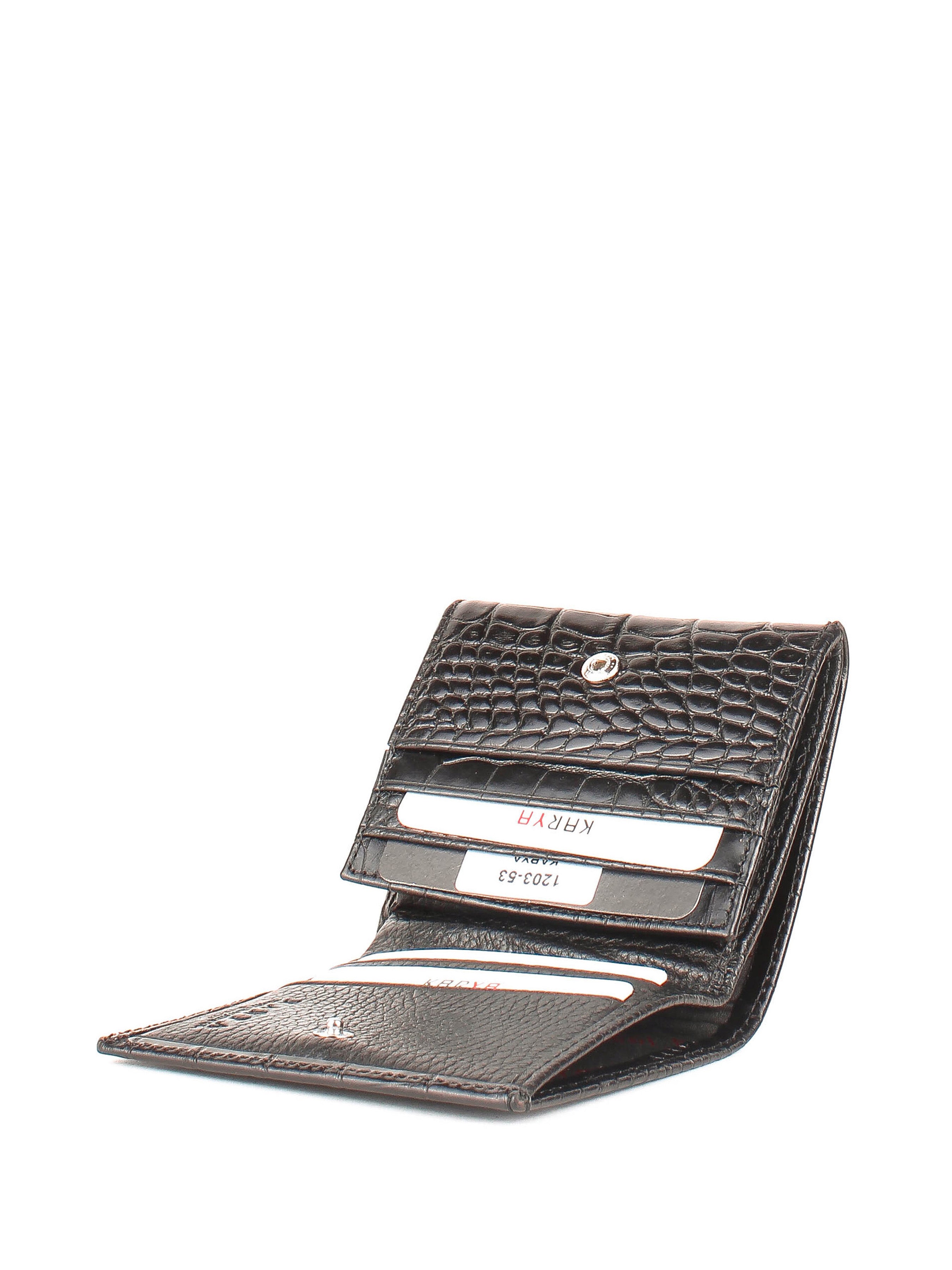 Cartera de piel italiana Negro 1203-53