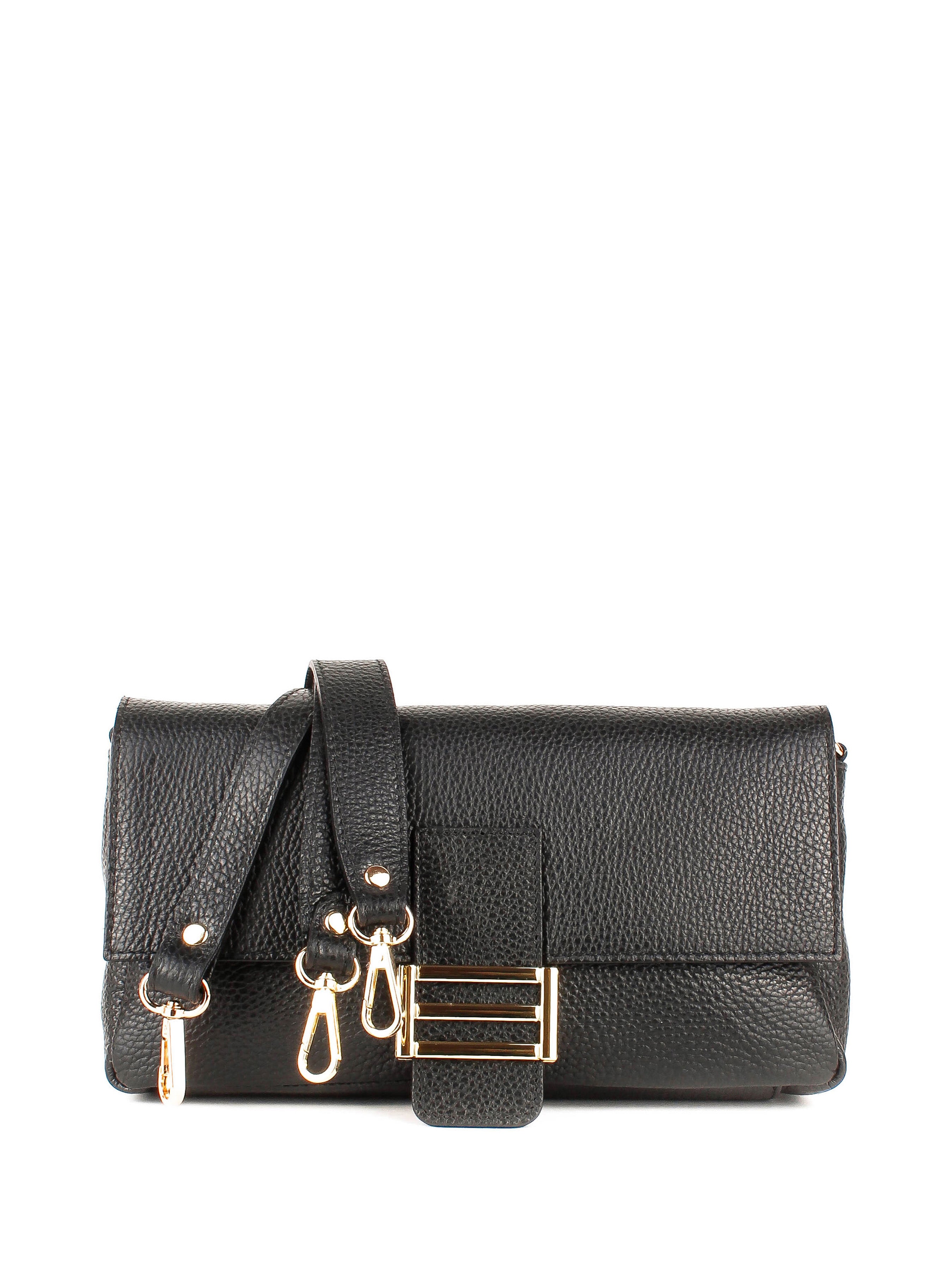 Bandolera de piel italiana Negro 4444-05-32