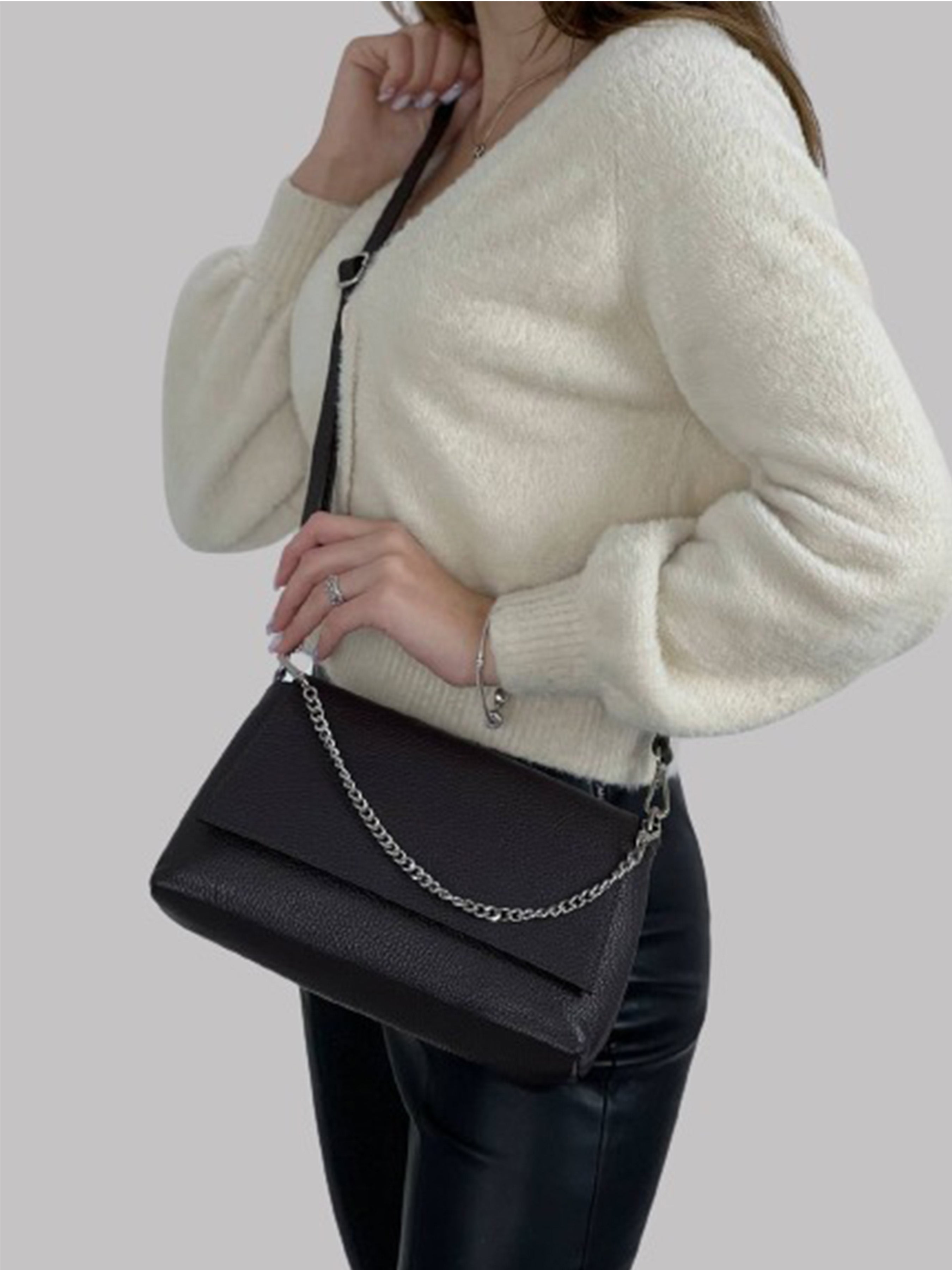 Bandolera de piel italiana Marrón 2533-06-32