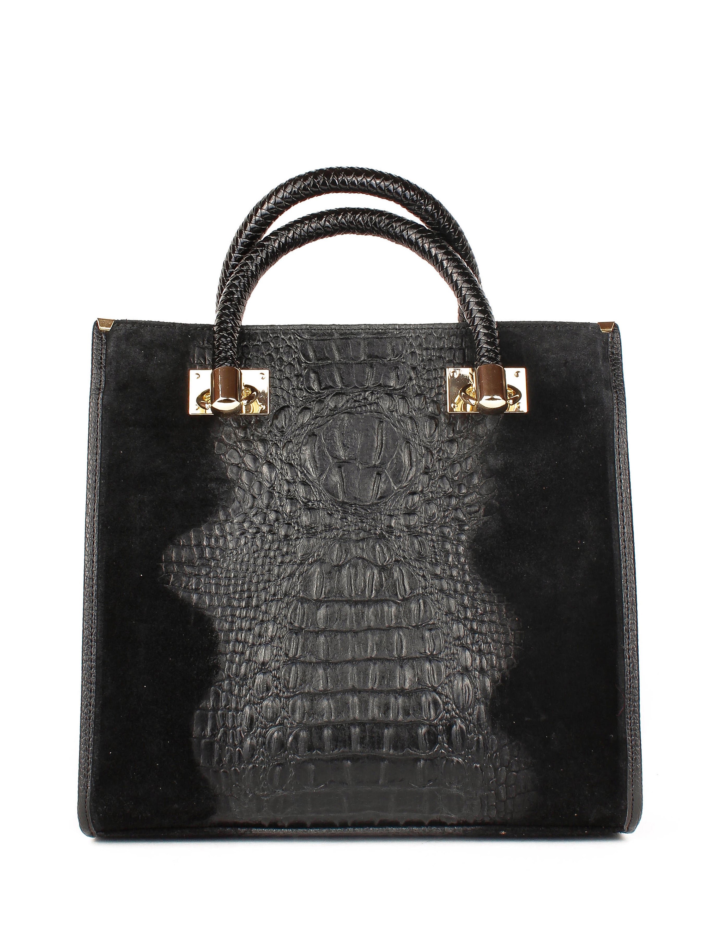 Bolso Tote de piel italiana Negro 8560-05-36