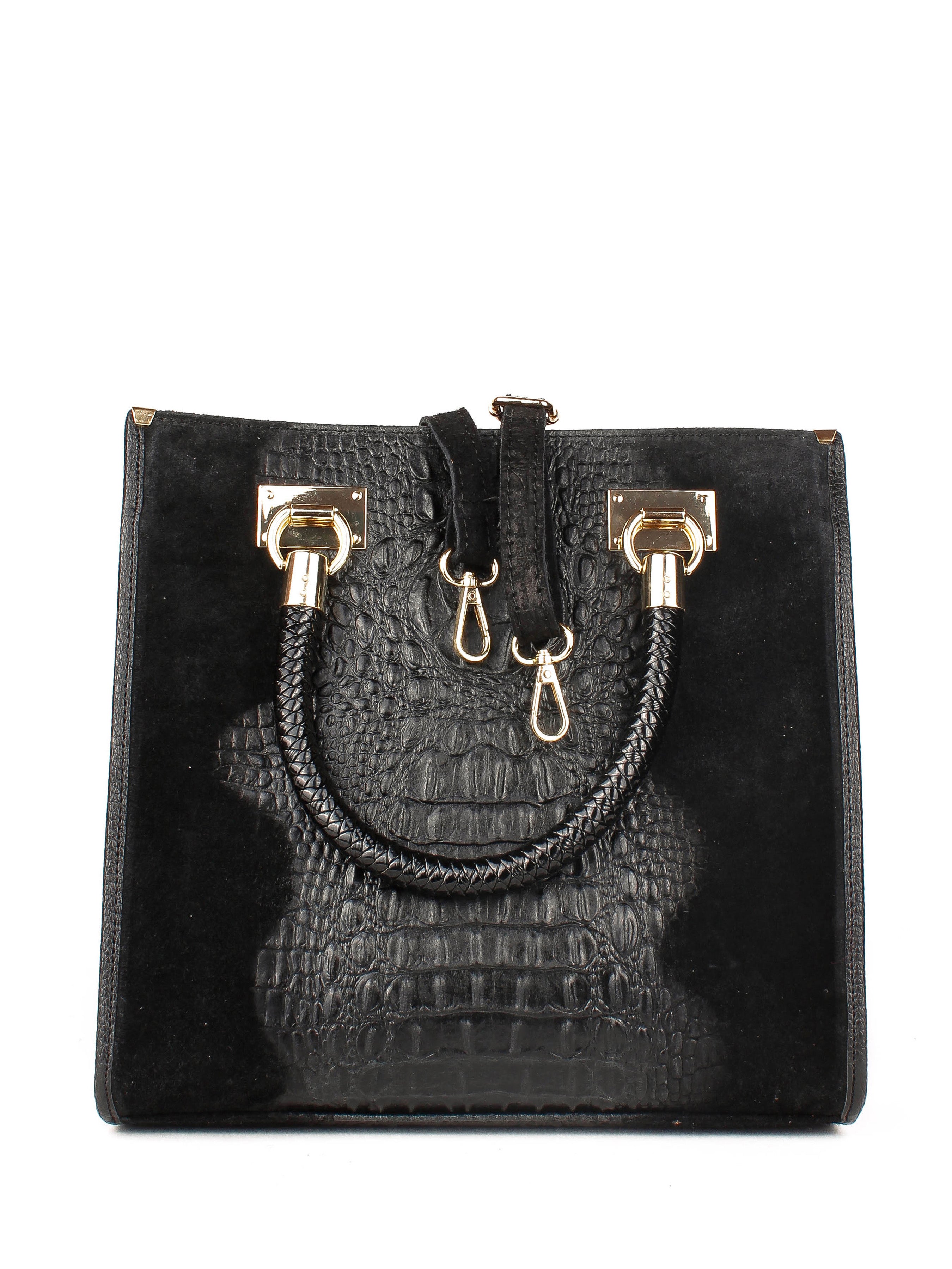 Bolso Tote de piel italiana Negro 8560-05-36