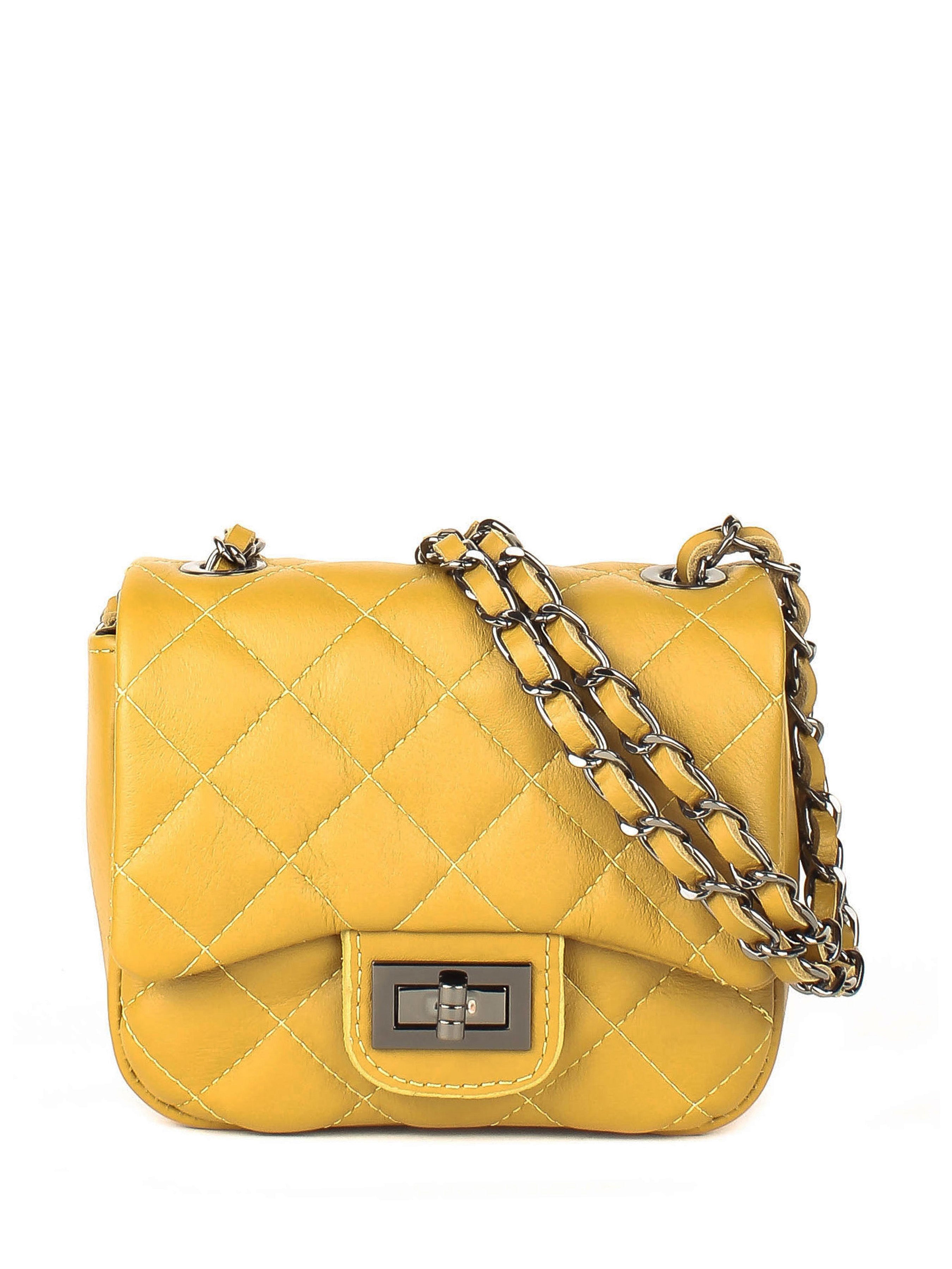 Bandolera de piel italiana Amarillo 5823-55-37