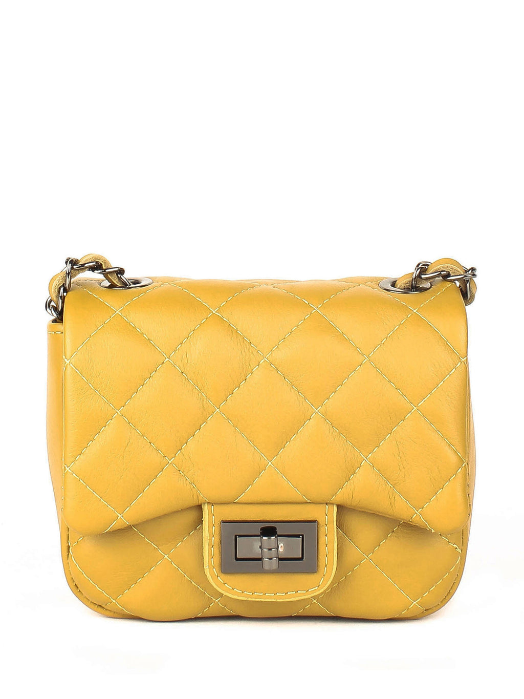 Bandolera de piel italiana Amarillo 5823-55-37