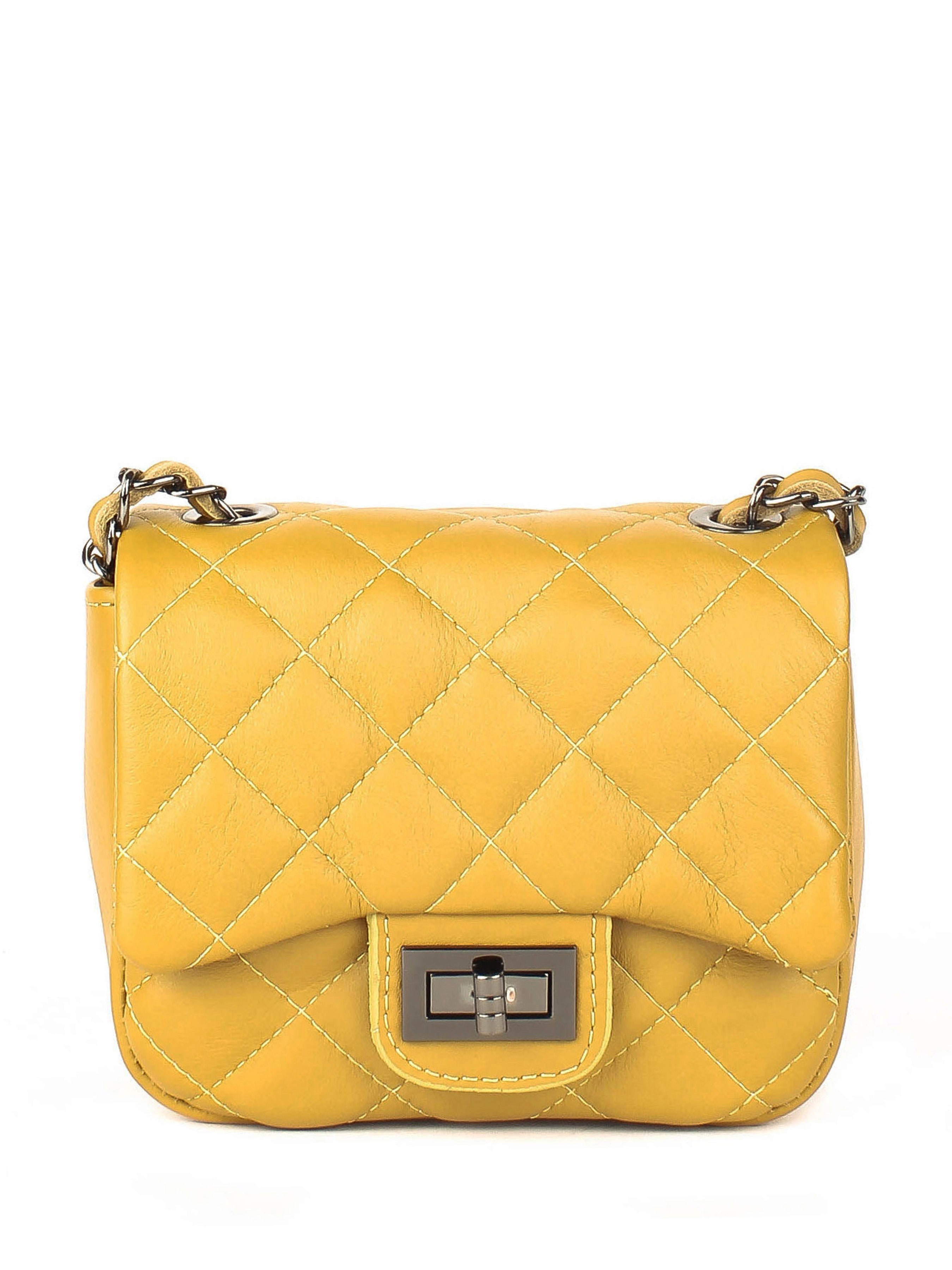 Bandolera de piel italiana Amarillo 5823-55-37