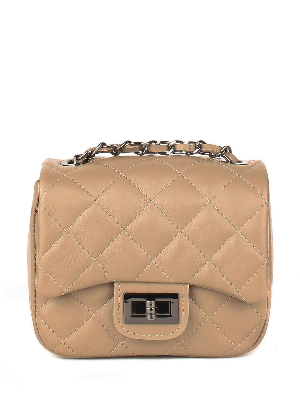 Bandolera de piel italiana Gris, Marrón 5823-104-37