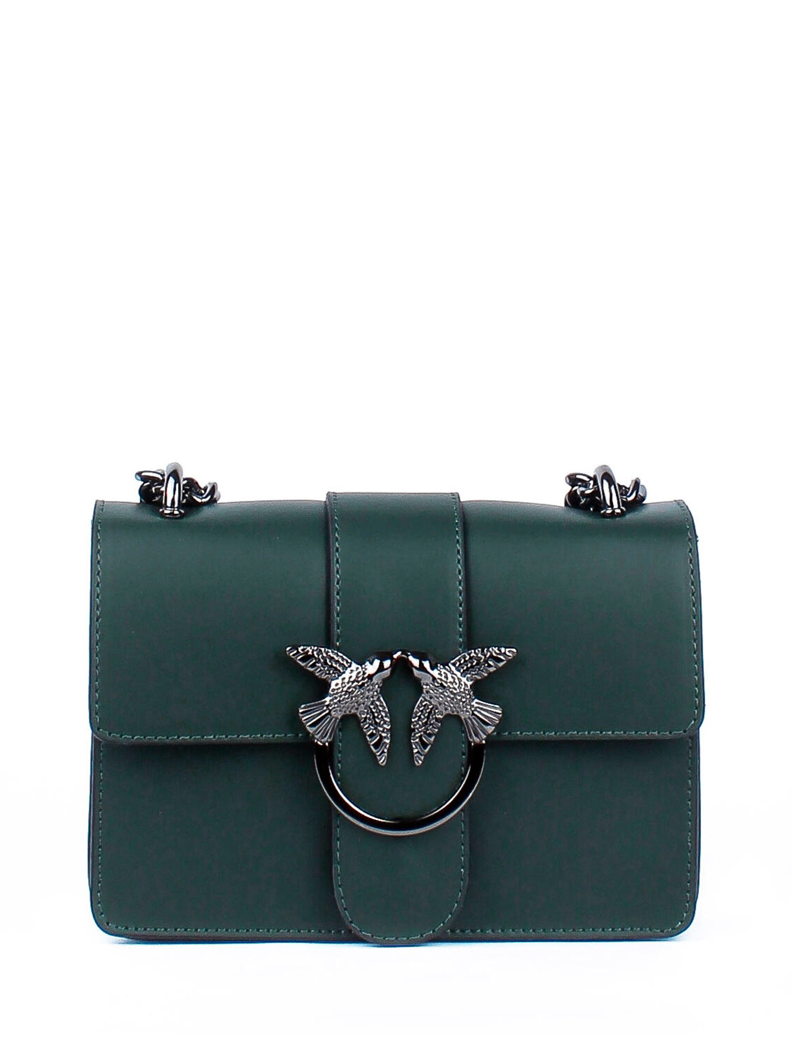 Bolso de mano de piel italiana Presto Verde