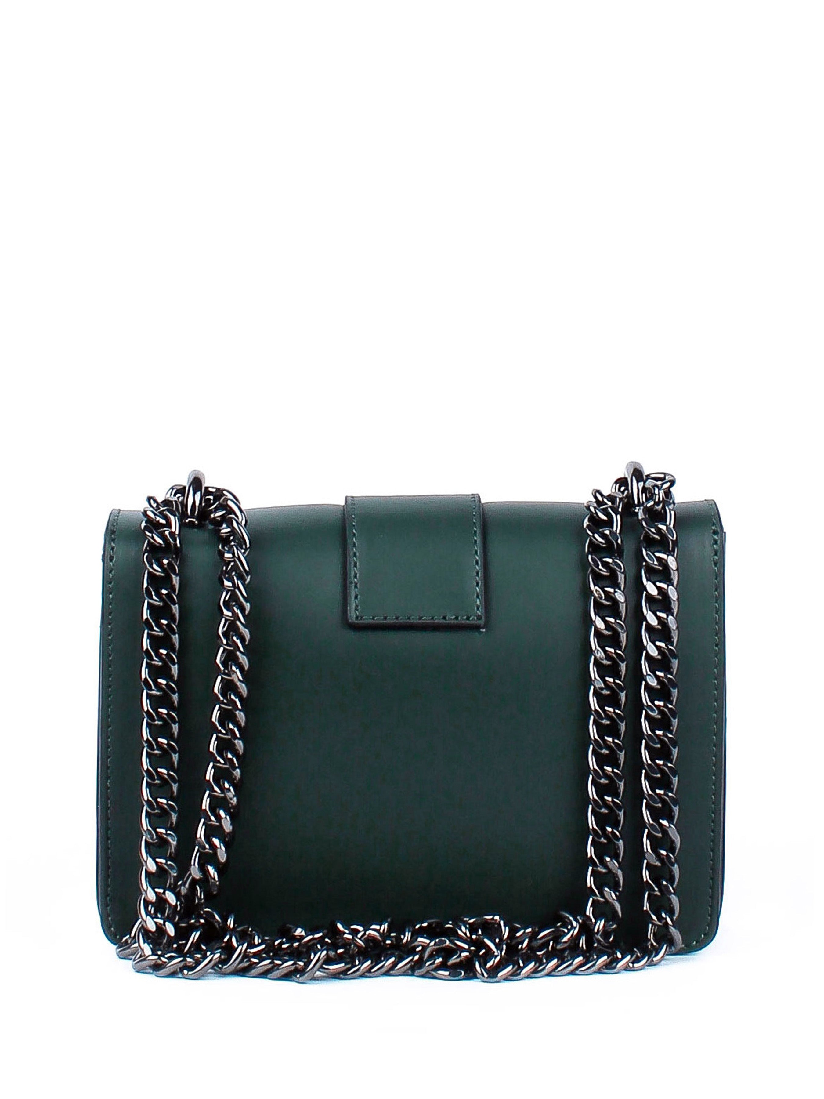 Bolso de mano de piel italiana Presto Verde