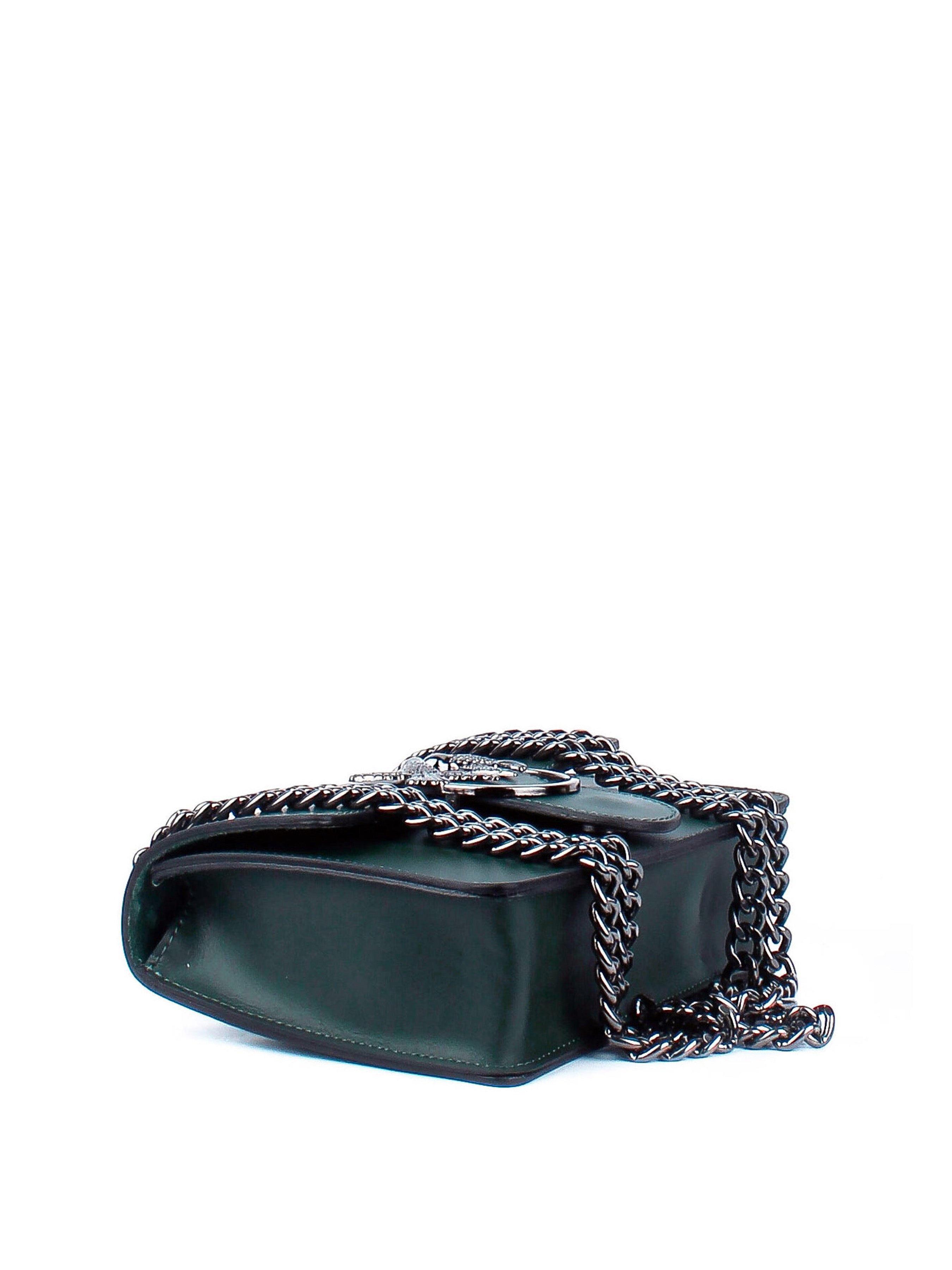 Bolso de mano de piel italiana Presto Verde