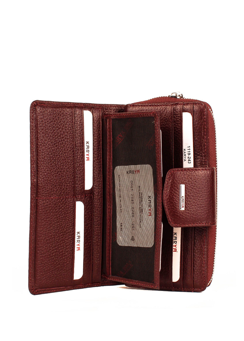 Cartera de piel italiana Burgoña 1119-243