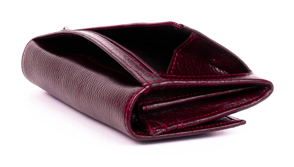 Cartera de piel italiana Burgoña 1101-243