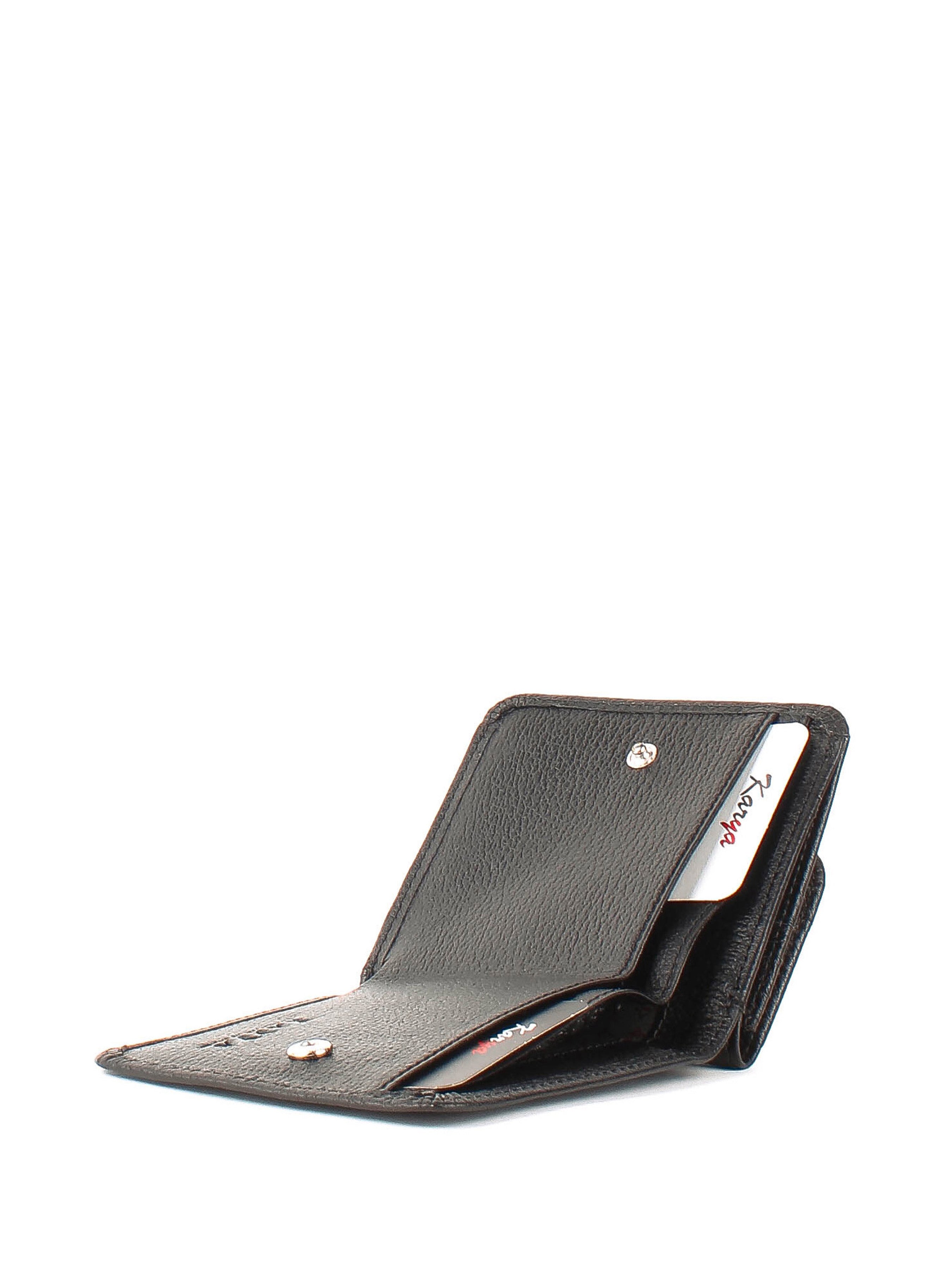 Cartera de piel italiana Negro 1106-45