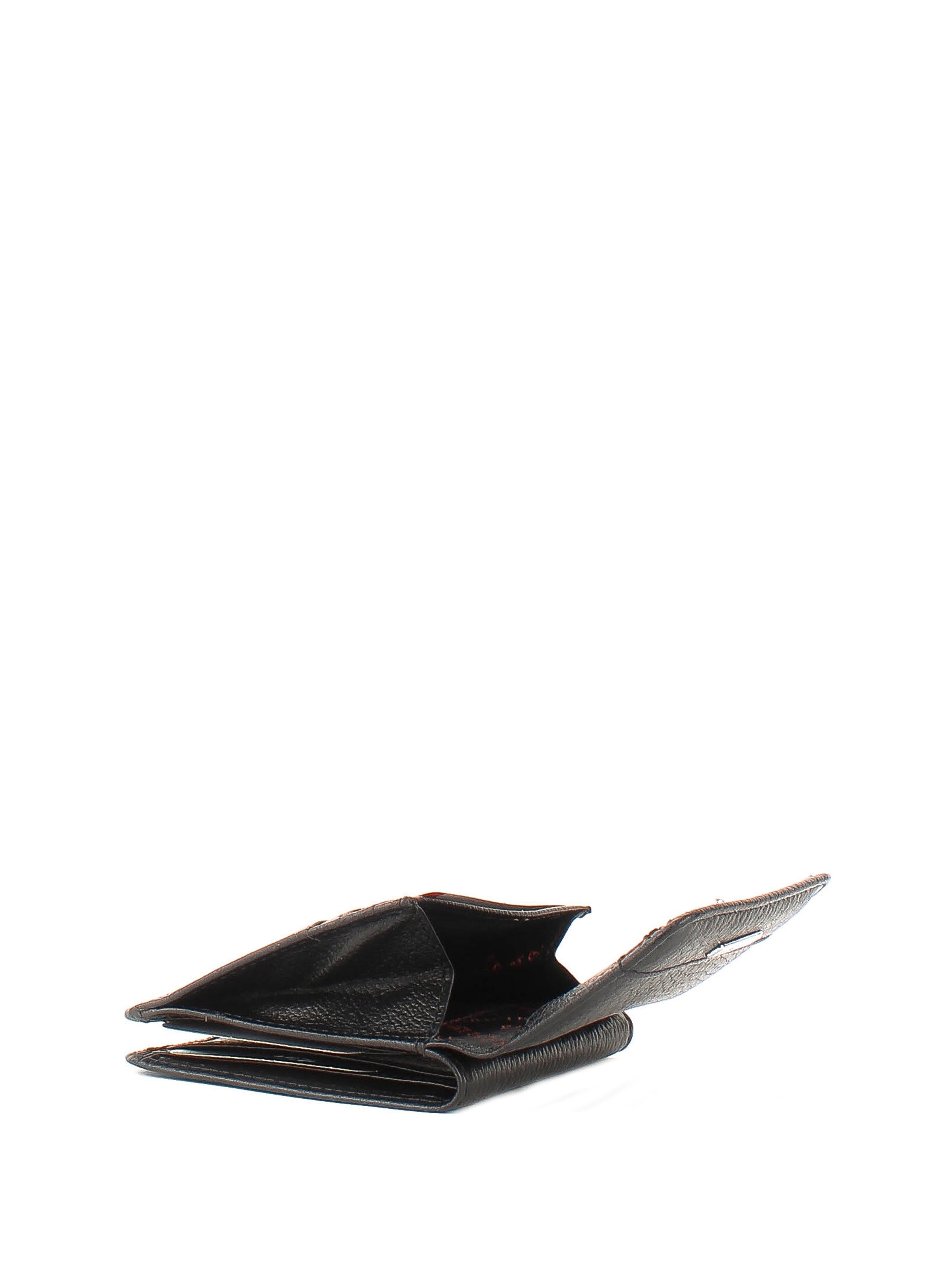 Cartera de piel italiana Negro 1106-45