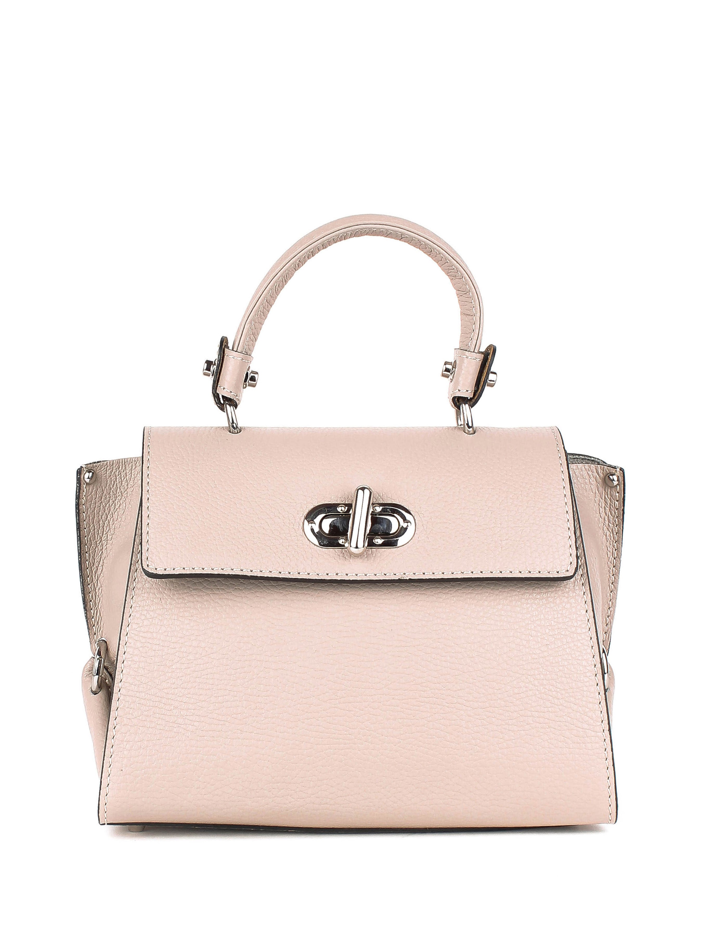 Bolso de mano de piel italiana Beige 5863-11-32