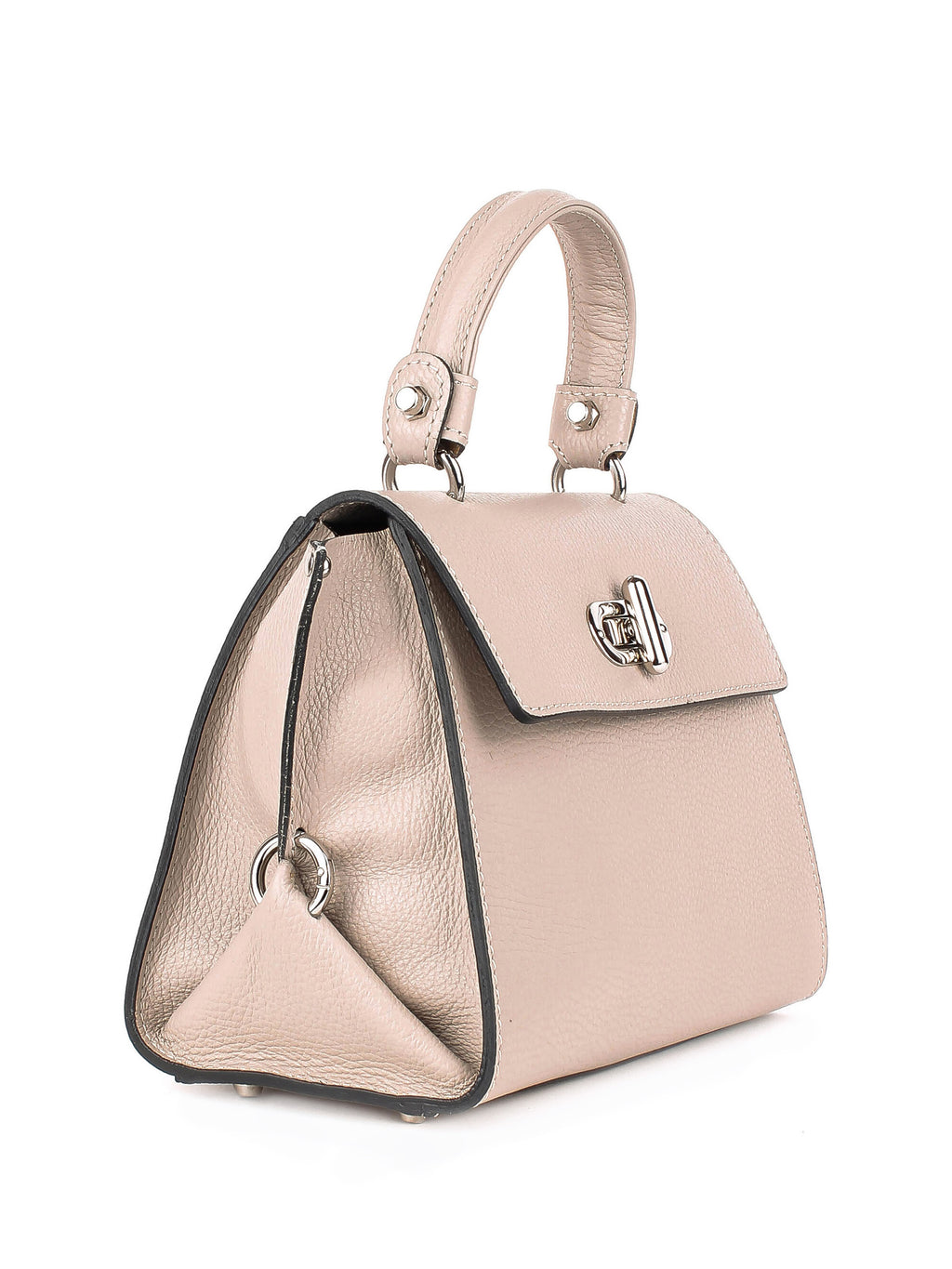Bolso de mano de piel italiana Beige 5863-11-32