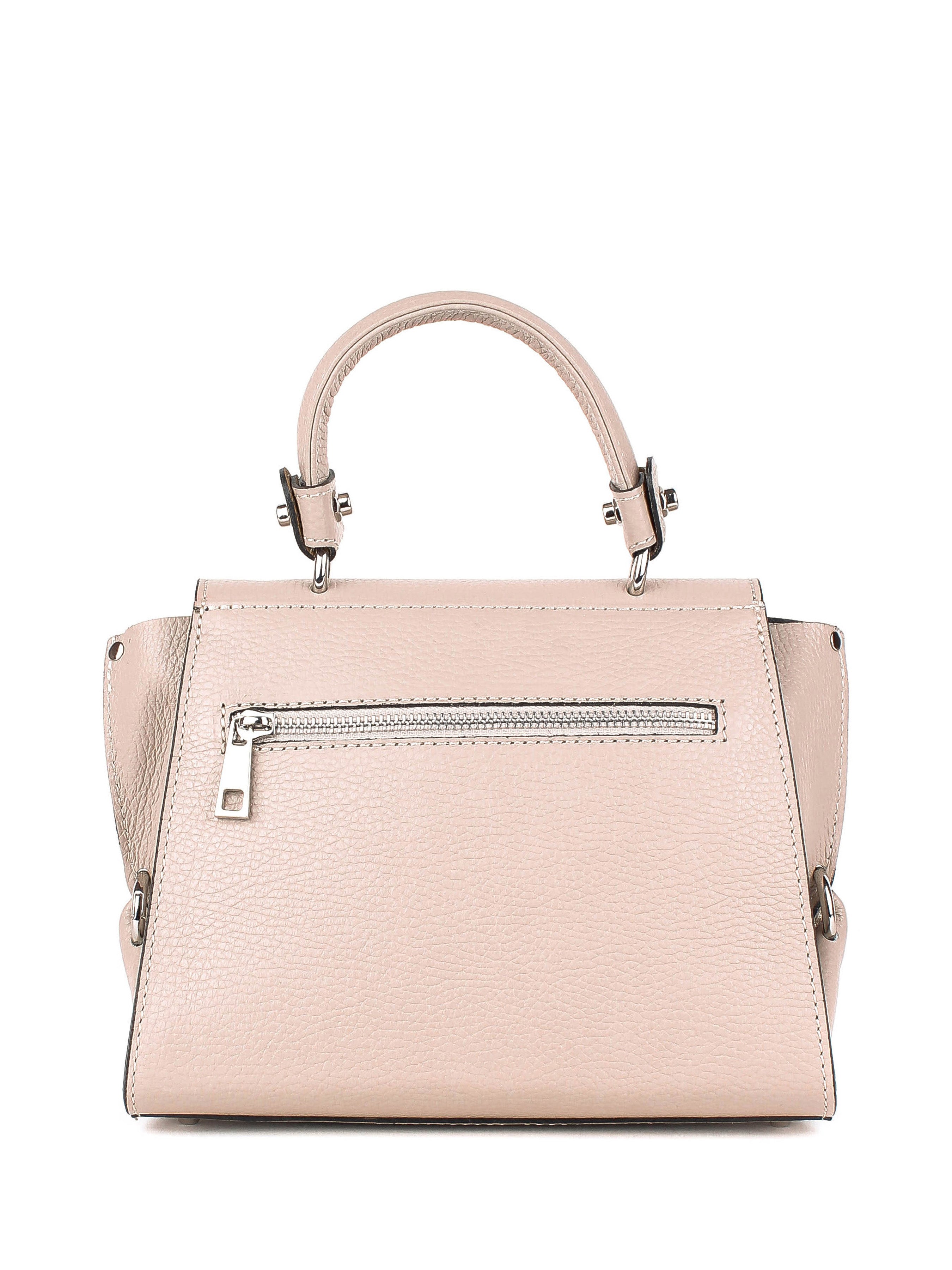 Bolso de mano de piel italiana Beige 5863-11-32