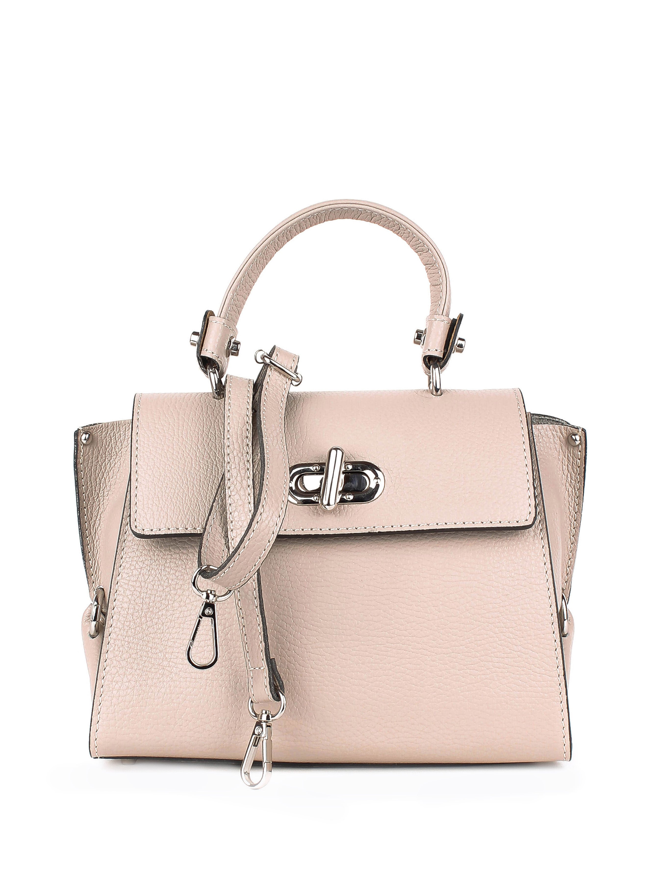 Bolso de mano de piel italiana Beige 5863-11-32