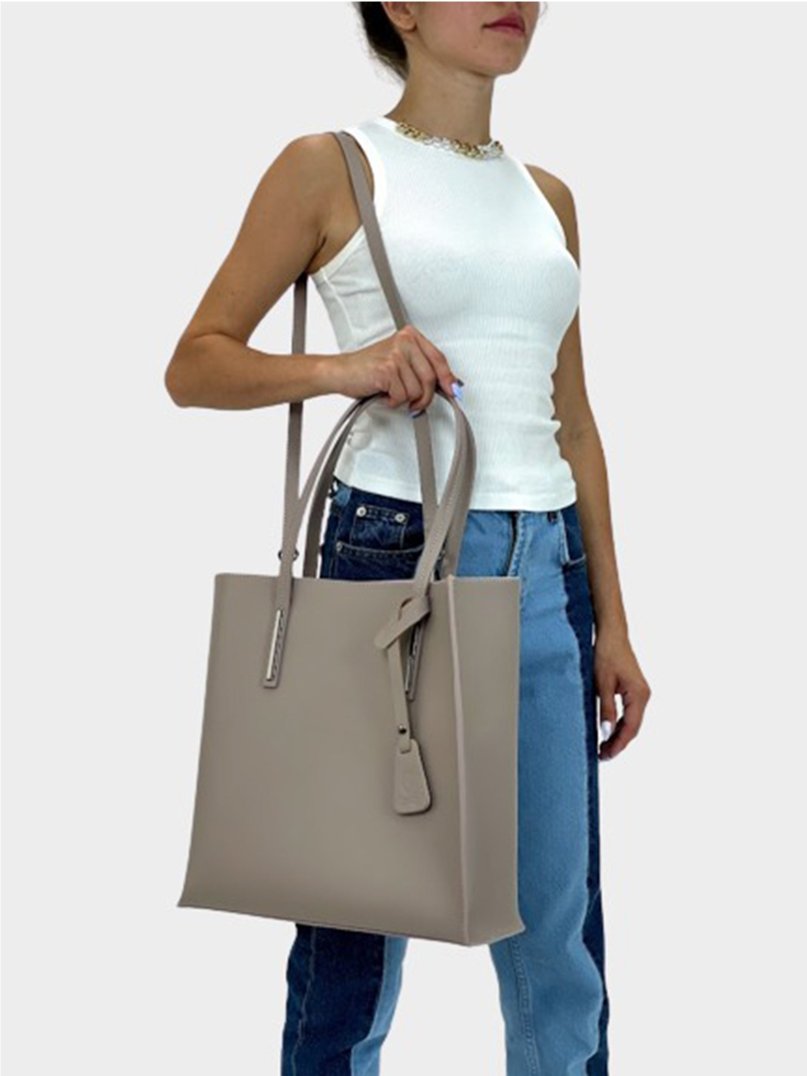 Shopper de piel italiana MARCIALE Rosa