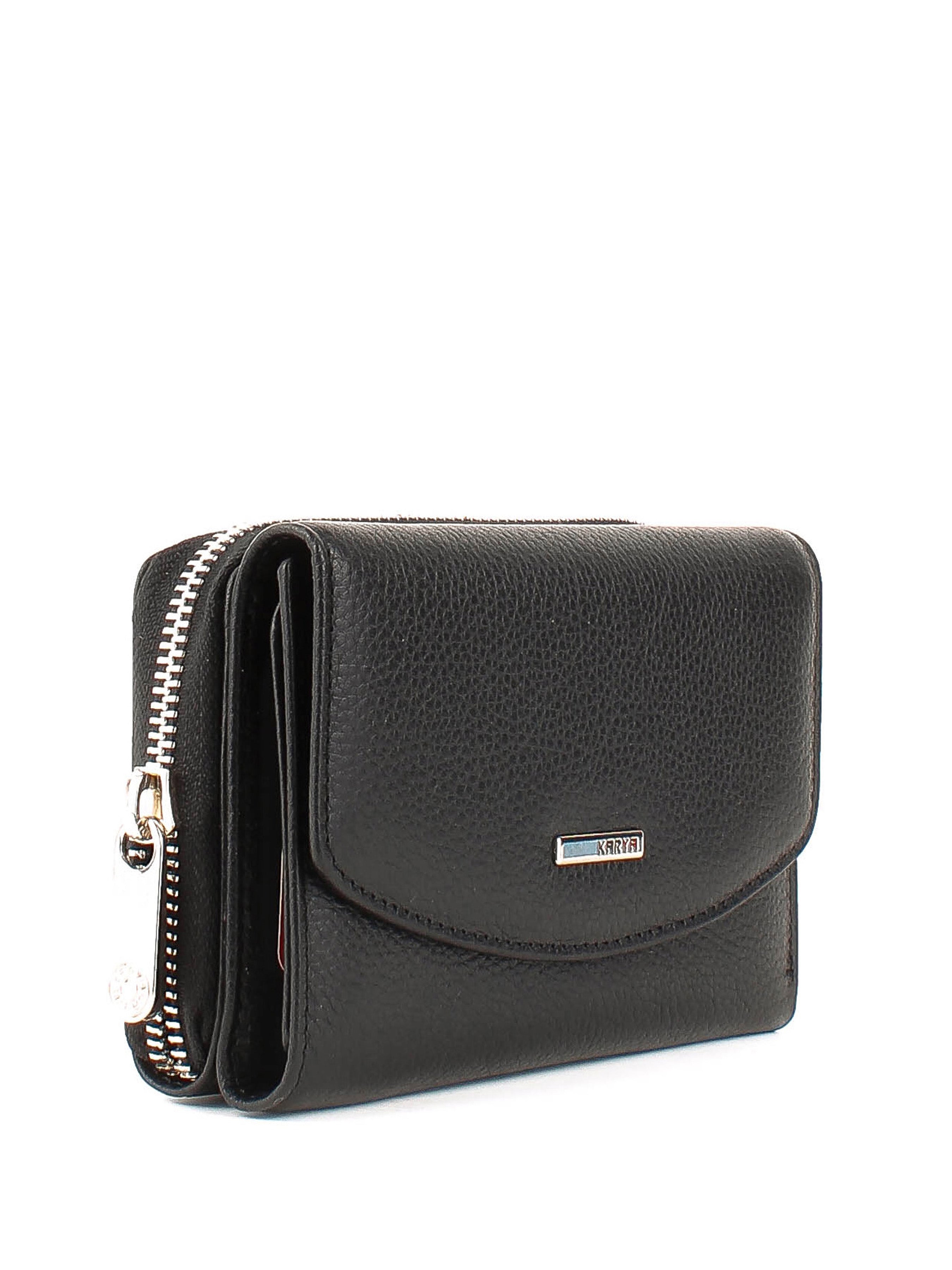Cartera de piel italiana Negro 1192-45