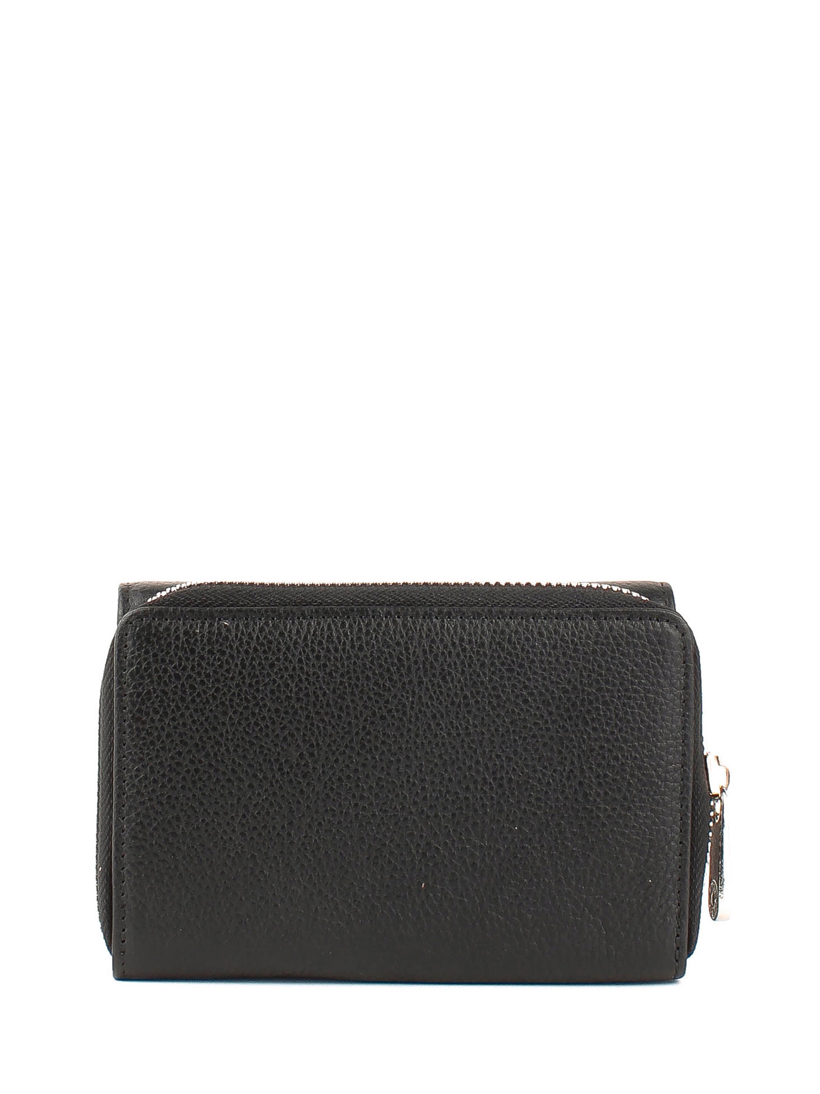 Cartera de piel italiana Negro 1192-45