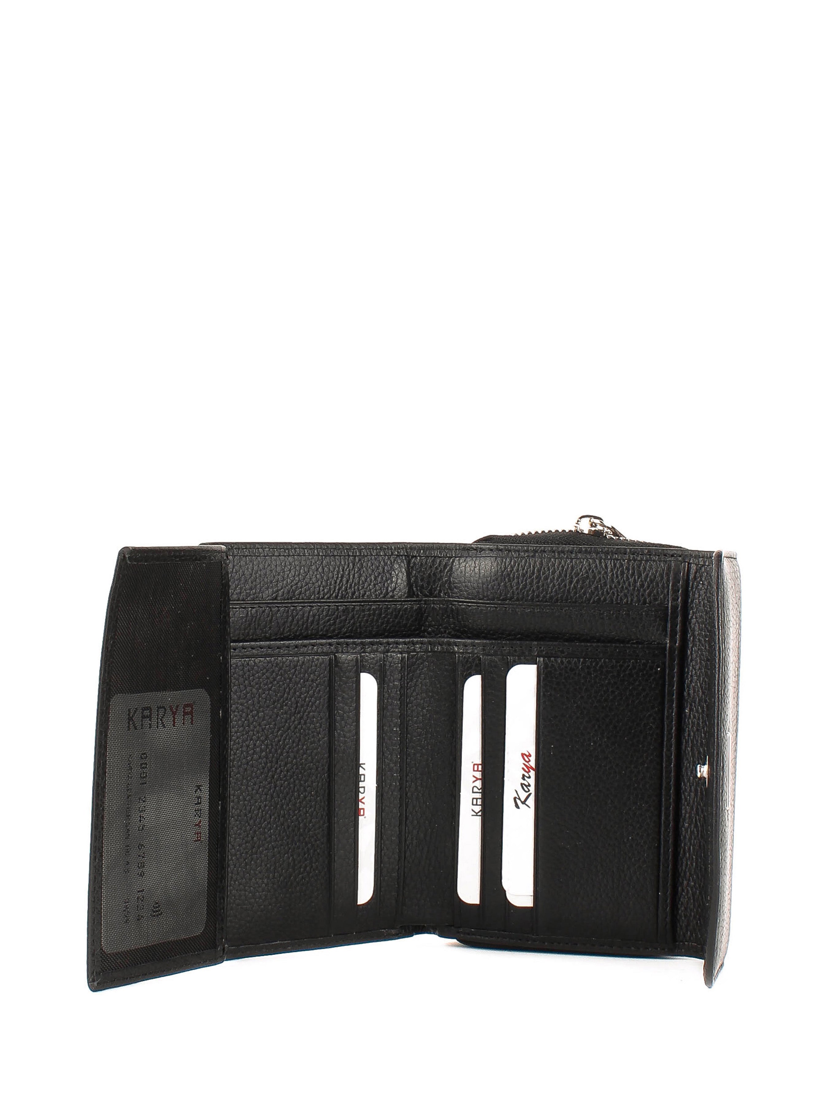 Cartera de piel italiana Negro 1192-45