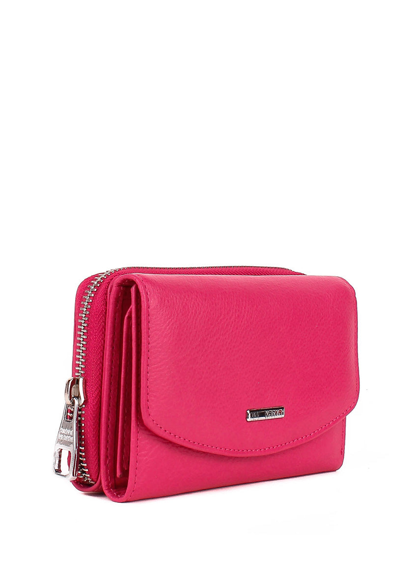 Cartera de piel italiana Rosa 1192-040