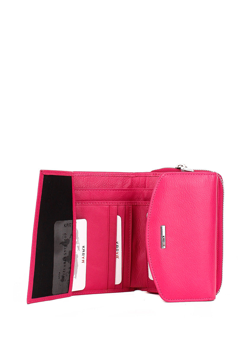 Cartera de piel italiana Rosa 1192-040