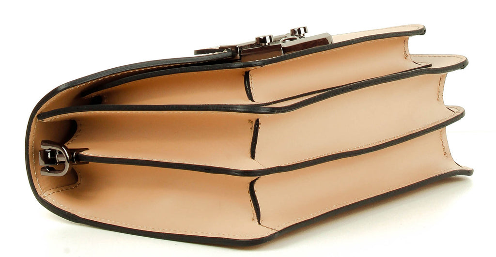 Bandolera de piel italiana Beige 5844-60-31
