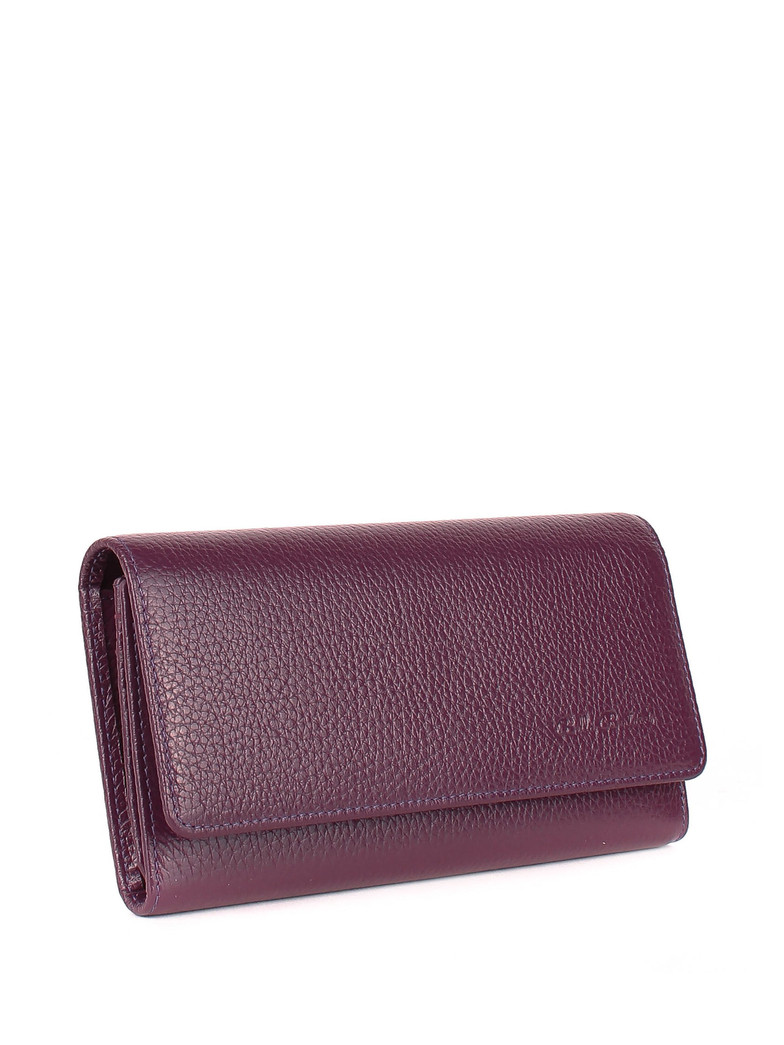 Cartera de piel italiana Morado 900-413