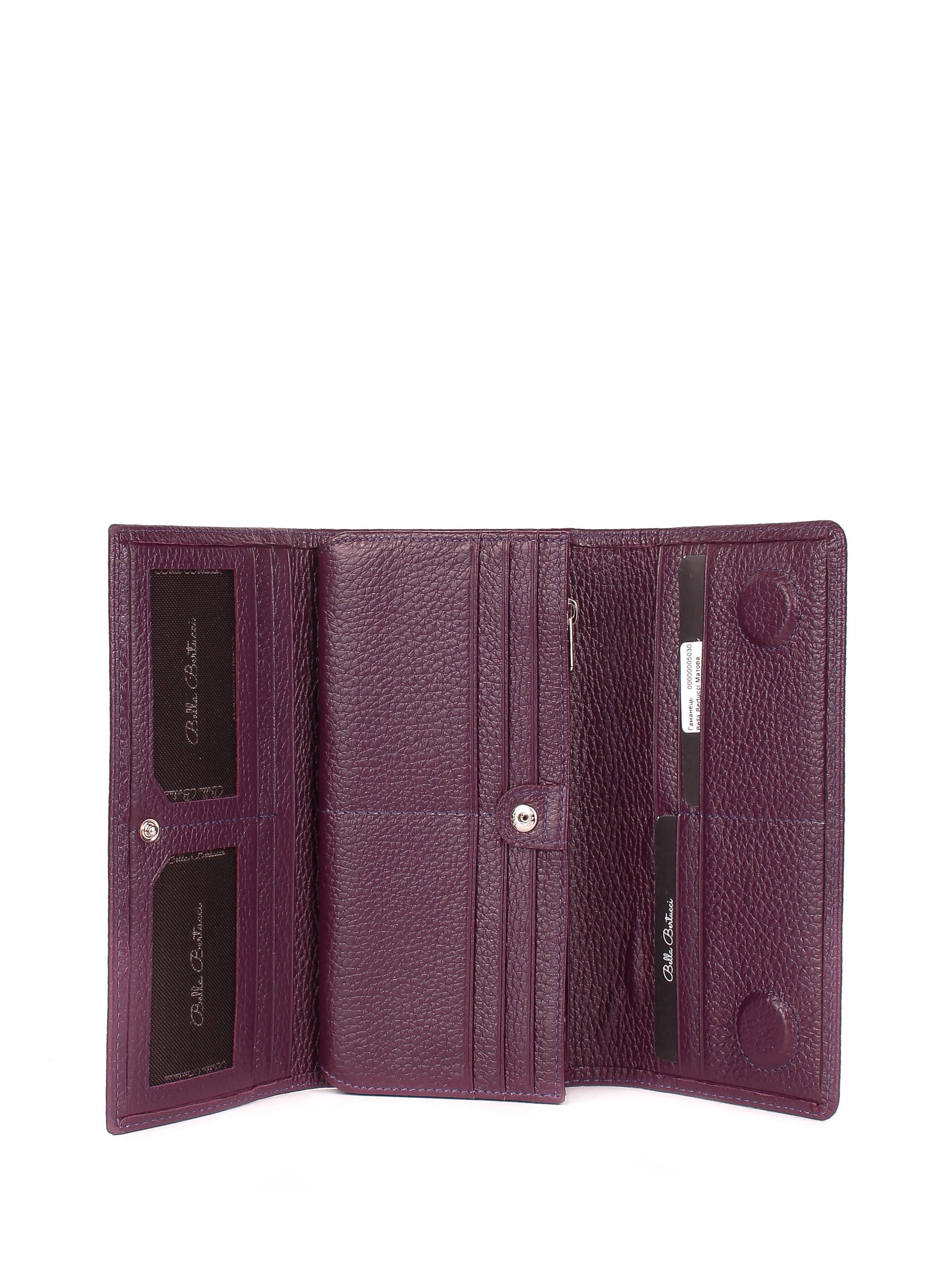 Cartera de piel italiana Morado 900-413