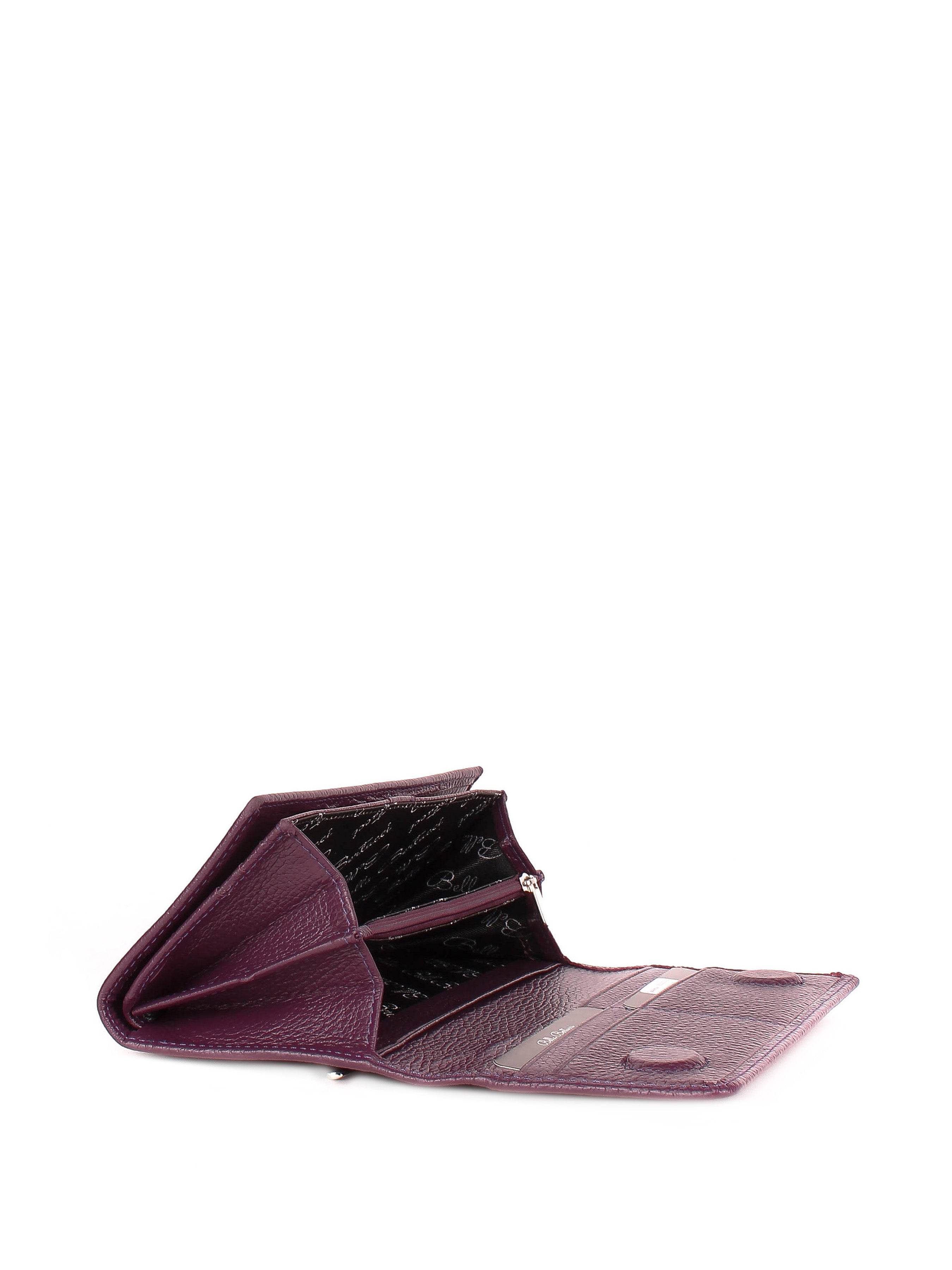 Cartera de piel italiana Morado 900-413