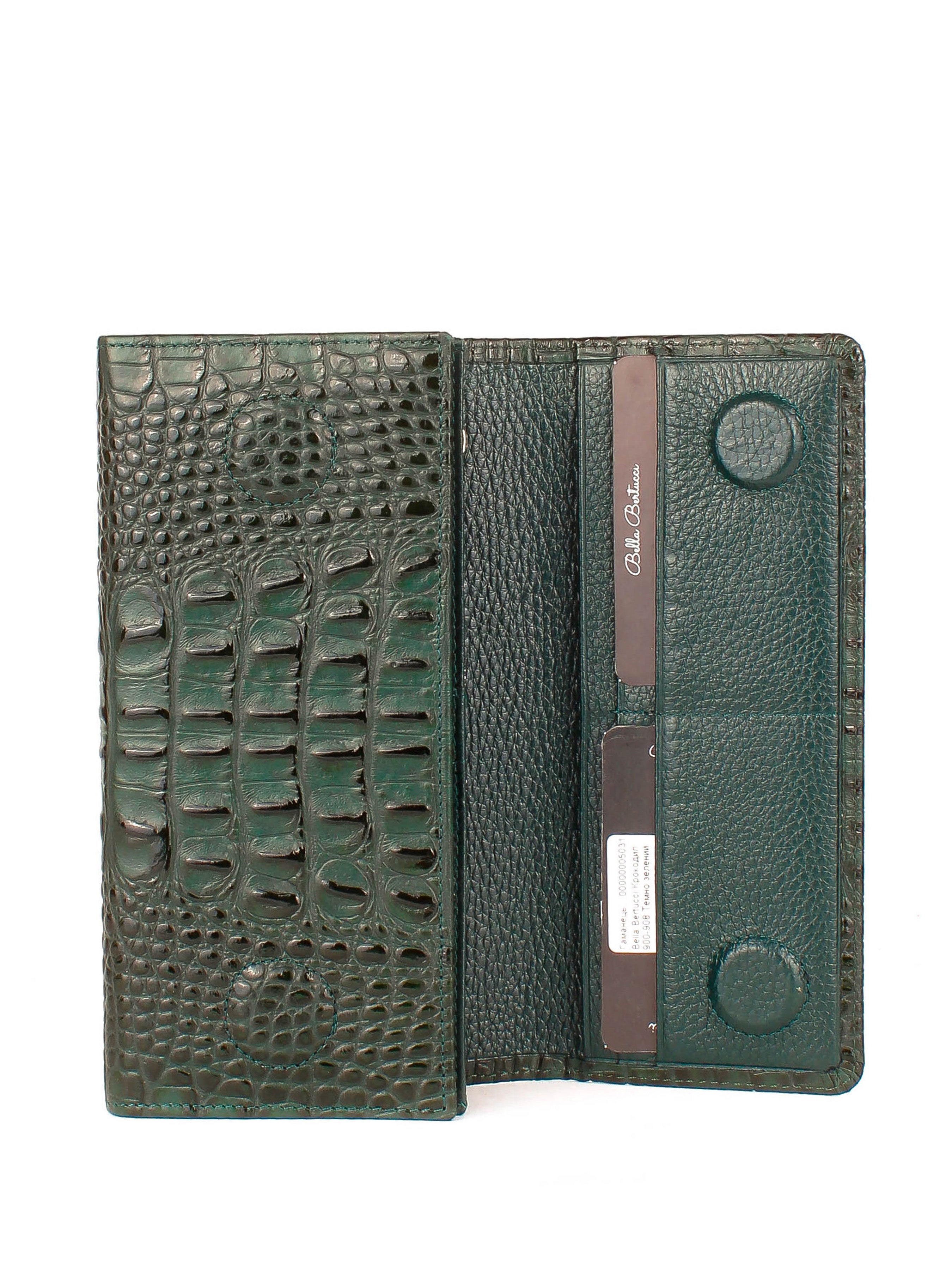 Cartera de piel italiana Verde 900-908