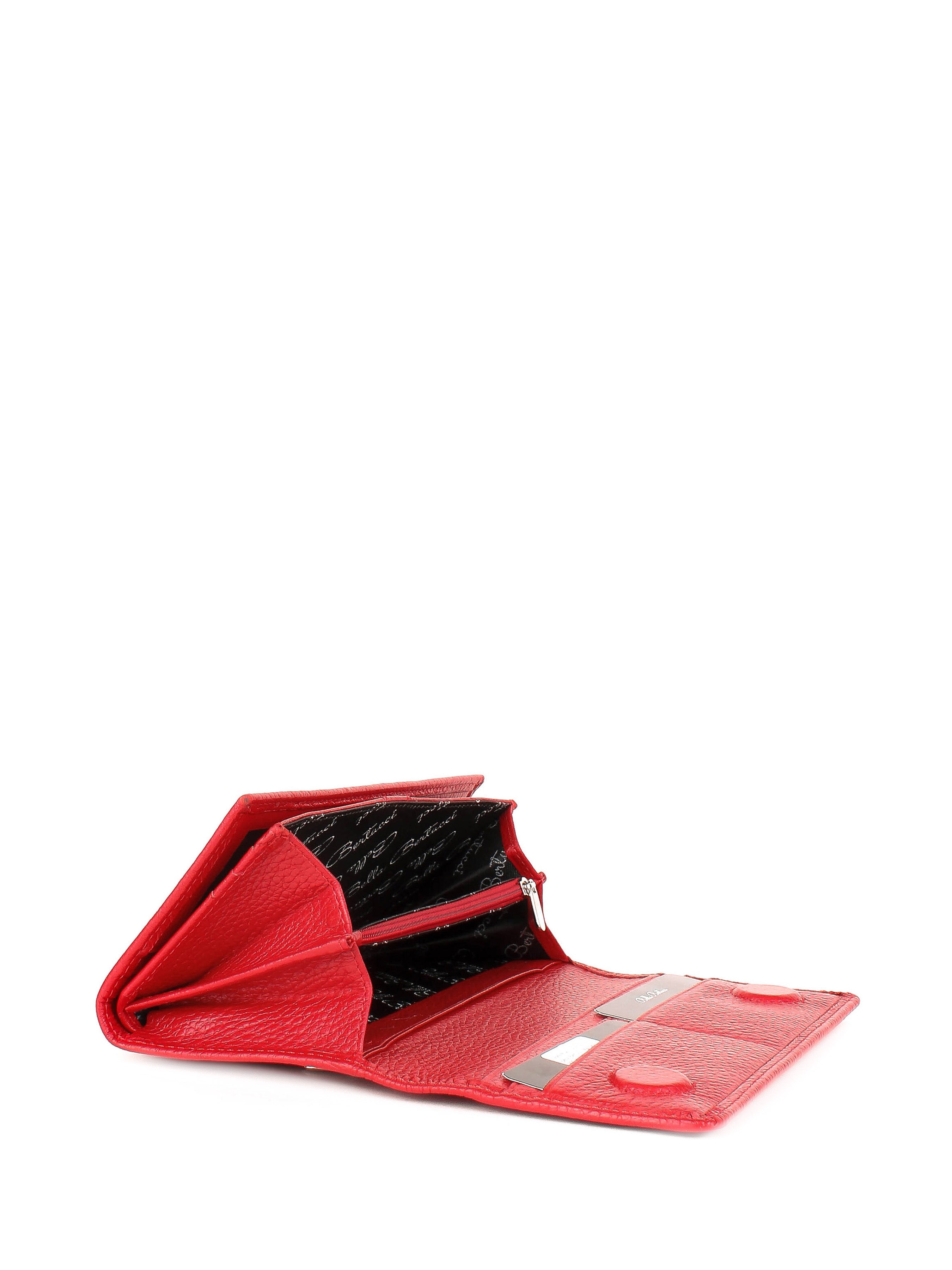 Cartera de piel italiana Rojo 900-4