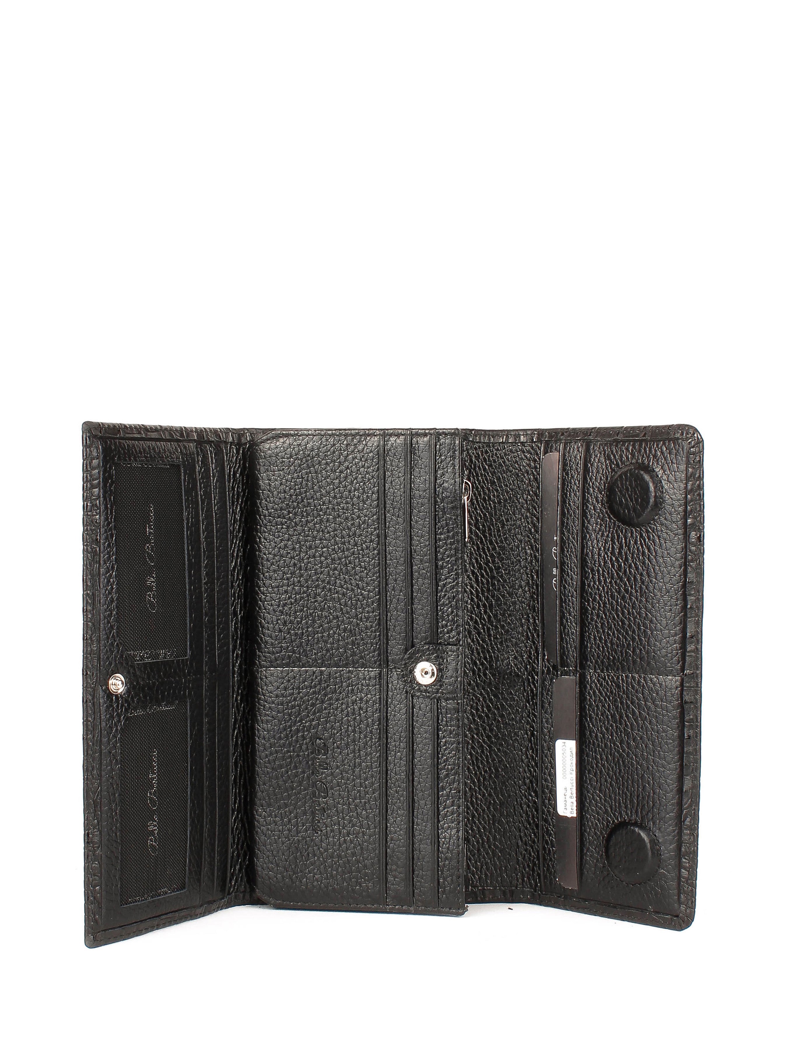 Cartera de piel italiana Negro 900-884