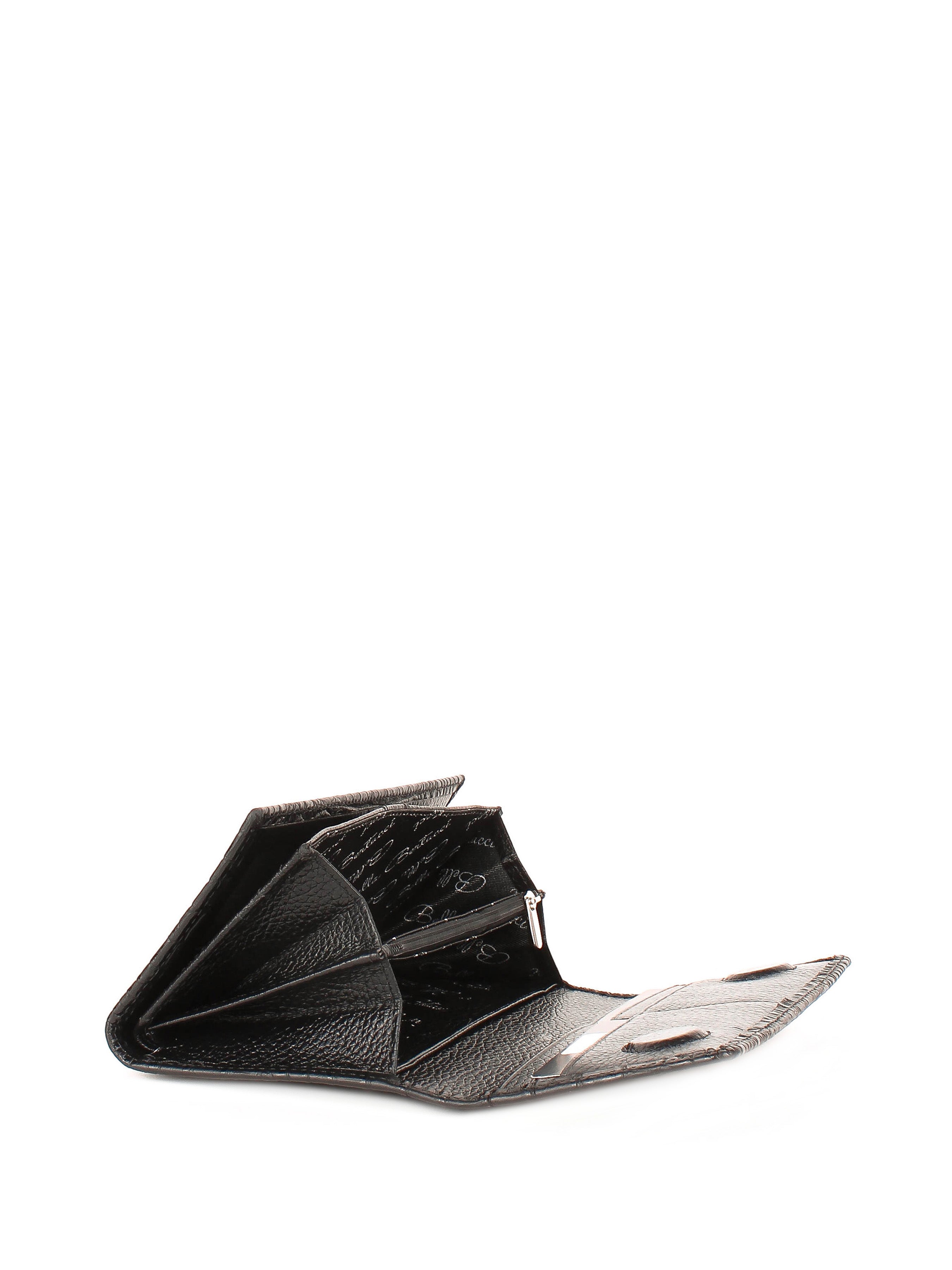 Cartera de piel italiana Negro 900-884